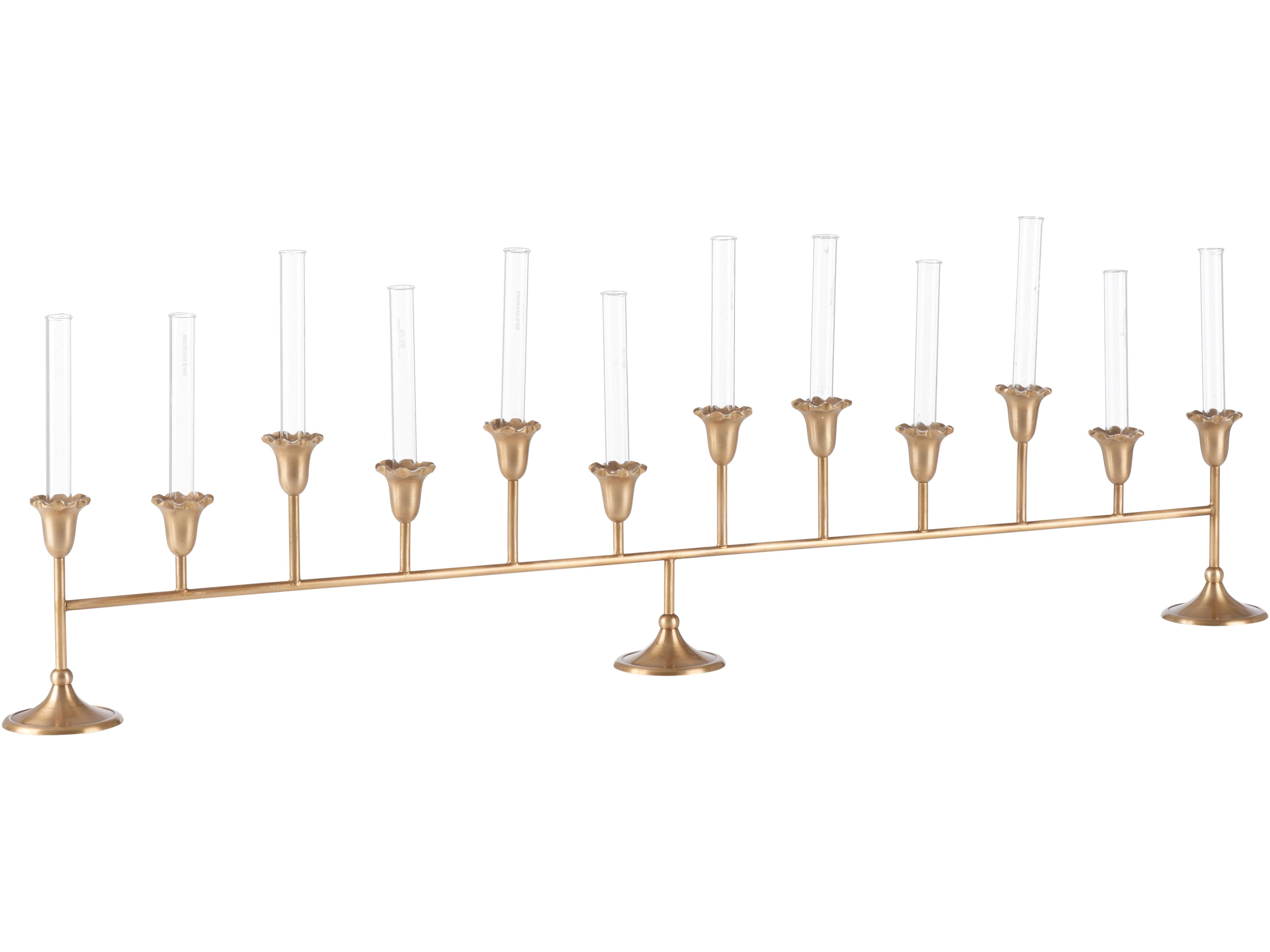 Antique Brass Clear Candle Holder