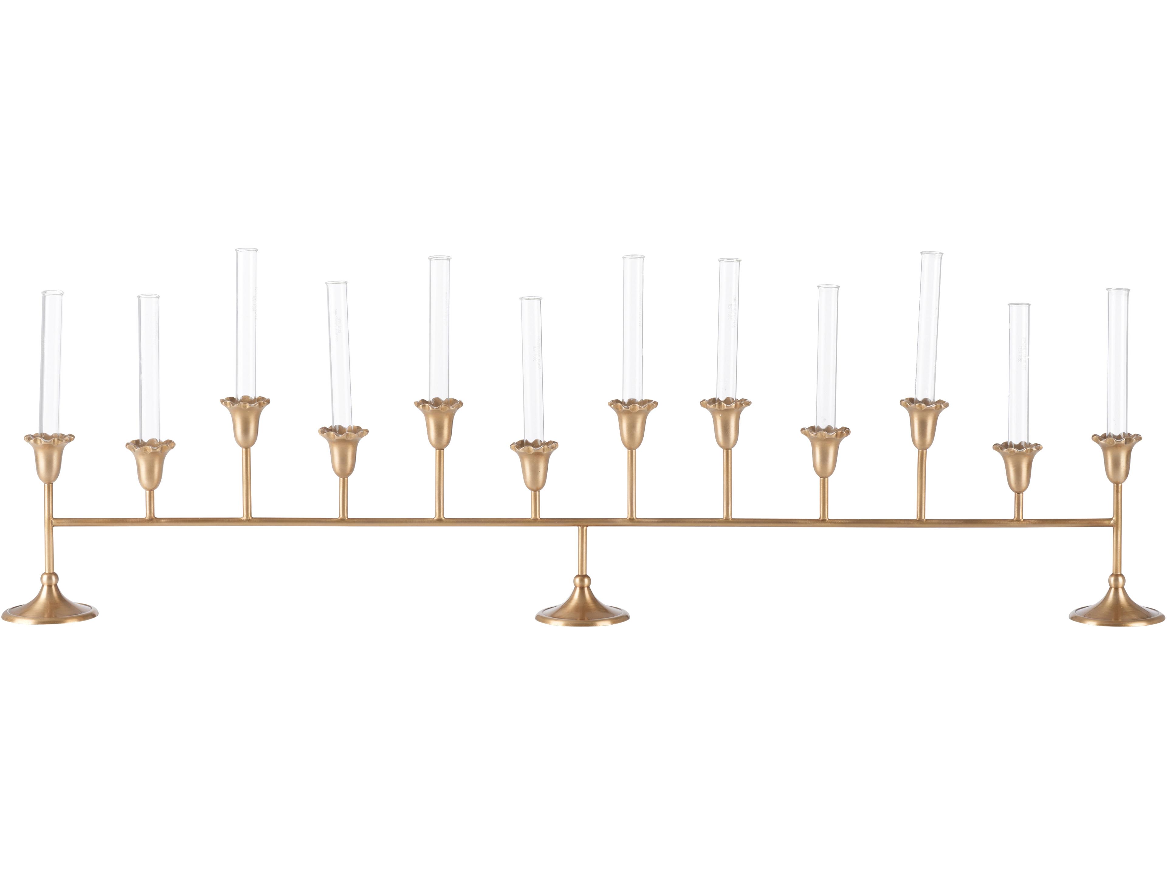 Wildwood Antique Brass Clear Candle Holder