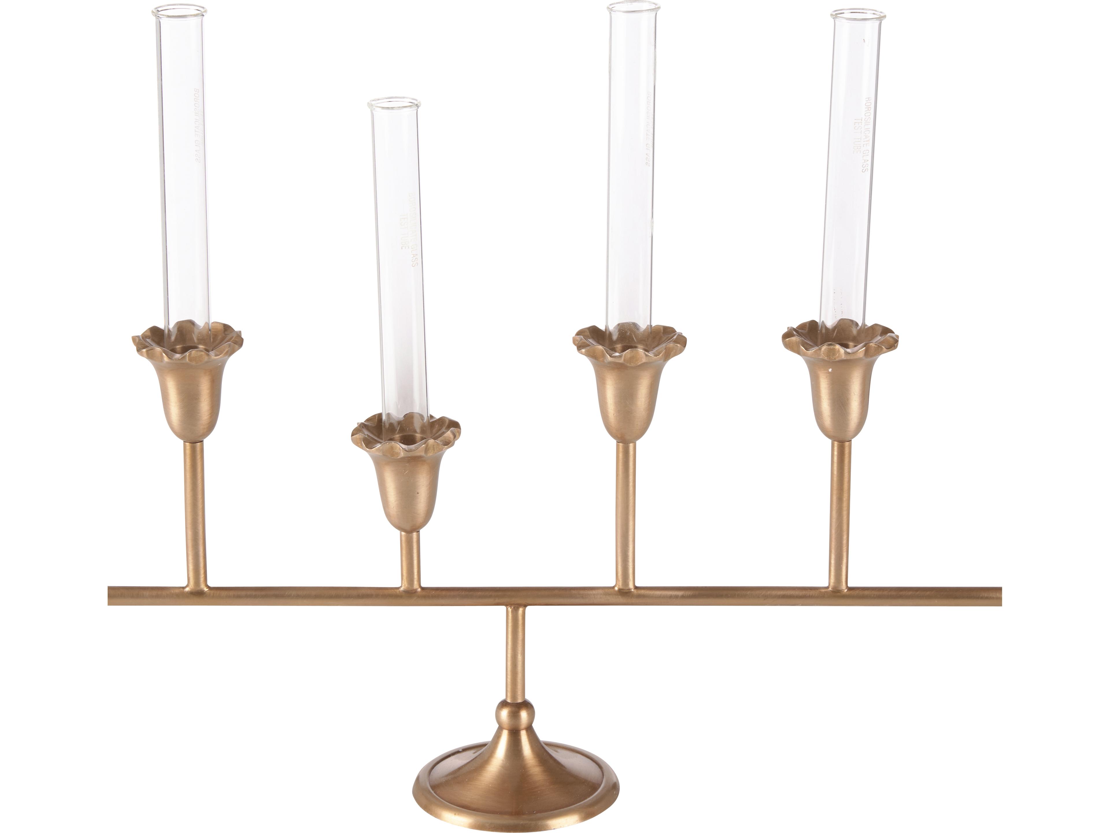 Wildwood Antique Brass Clear Candle Holder