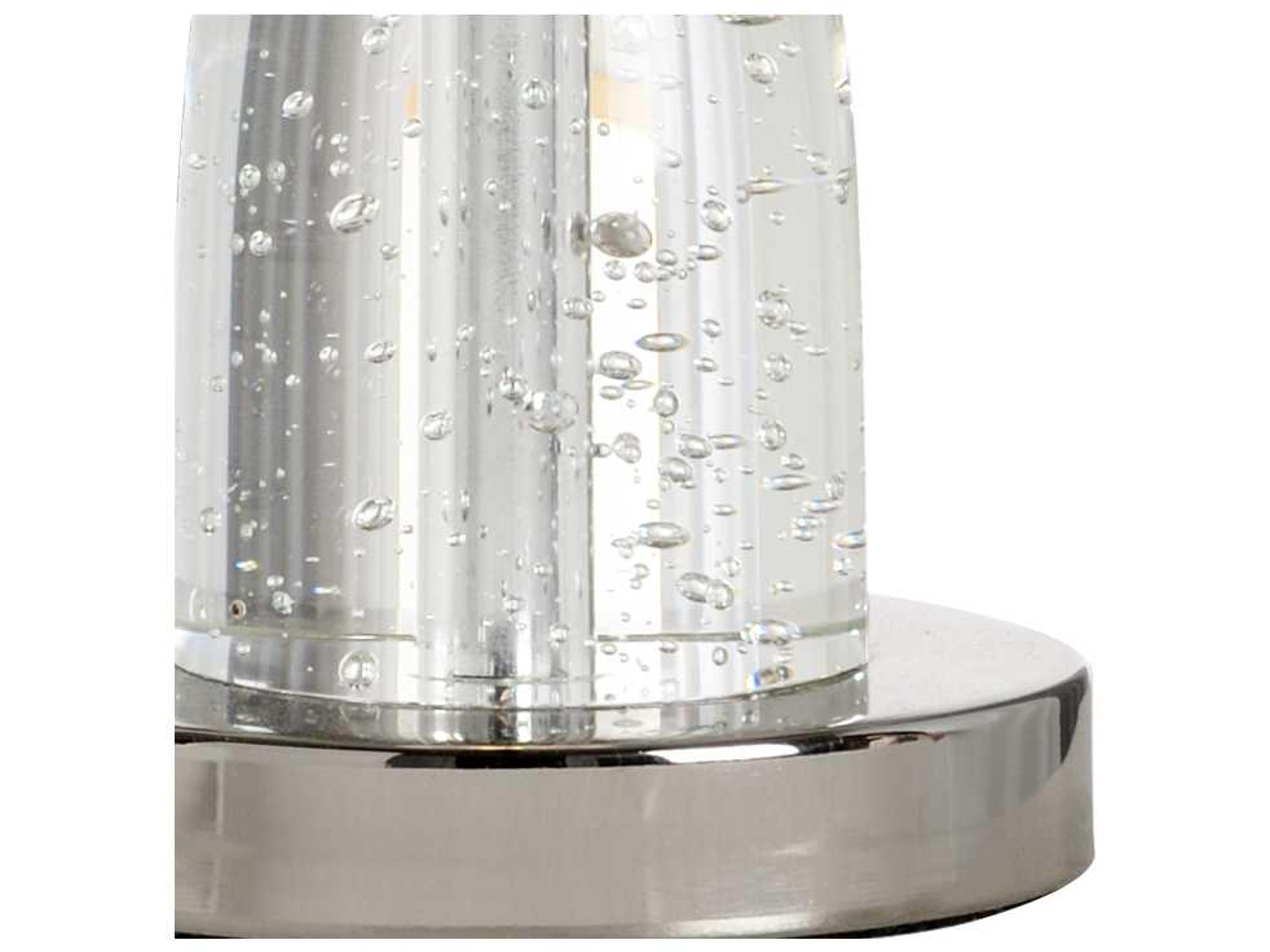 Wildwood Iceland Clear Silver Iridescent White Silkette Nickel Buffet Lamp