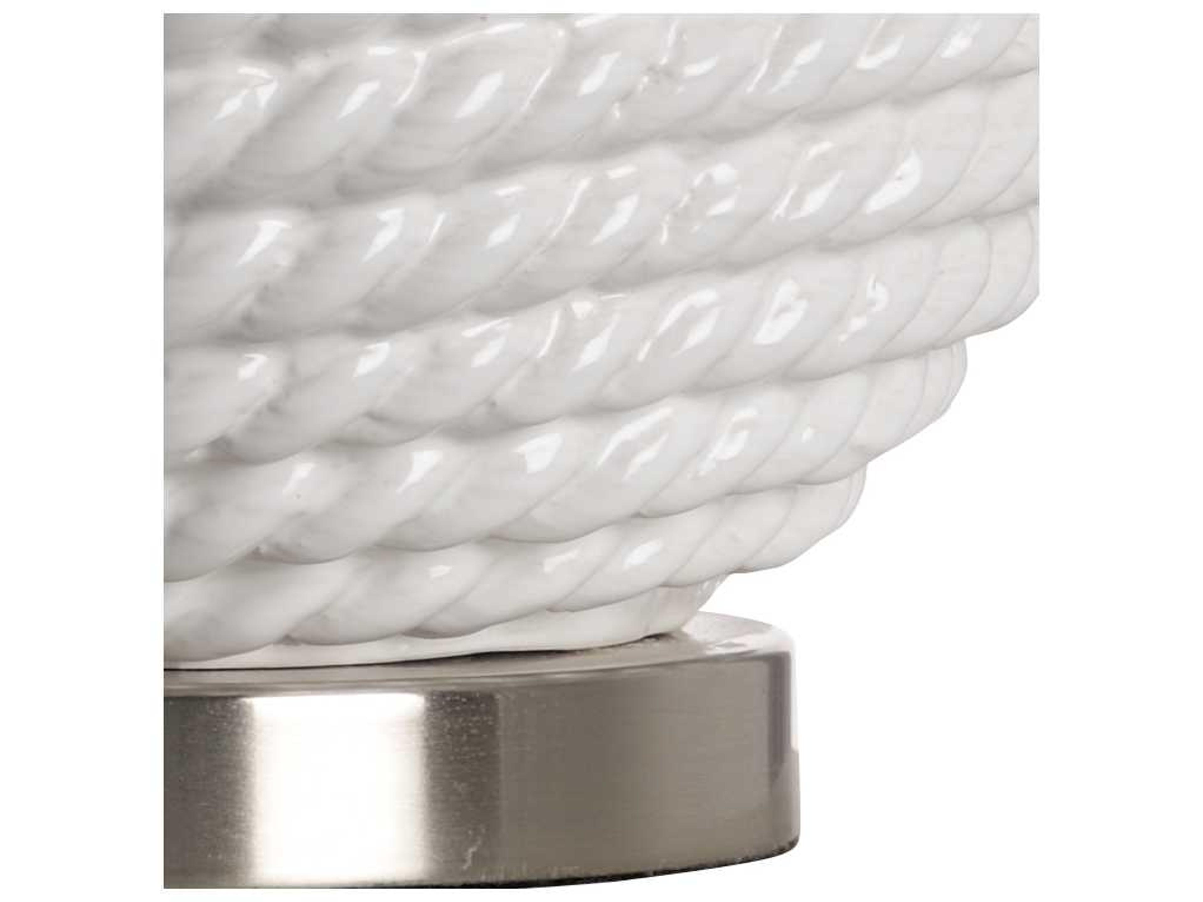 Wildwood Marina Ice White Natural Linen Table Lamp