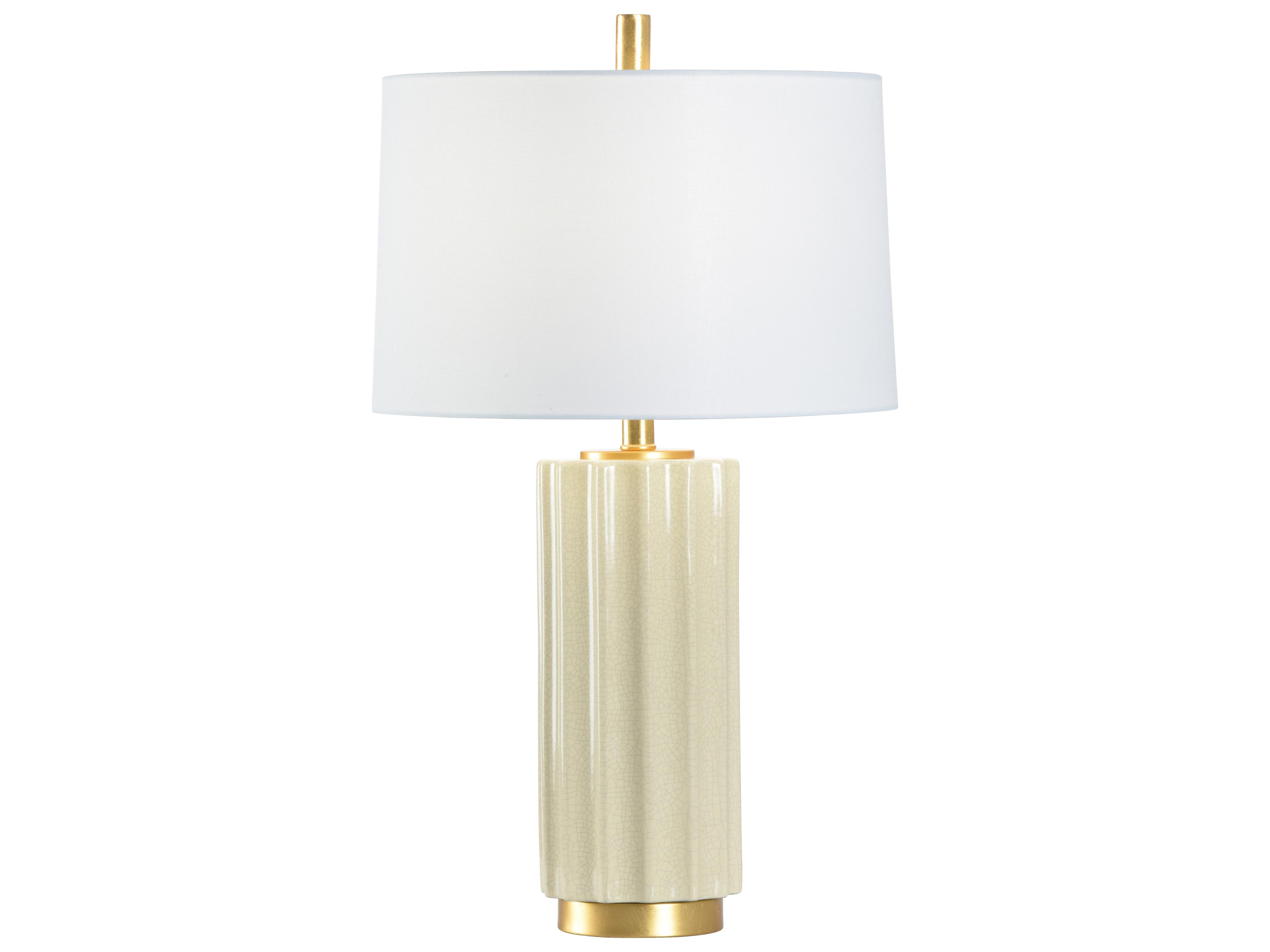 Wildwood Mythos Camel Tan White Cream Off Linen Buffet Lamp