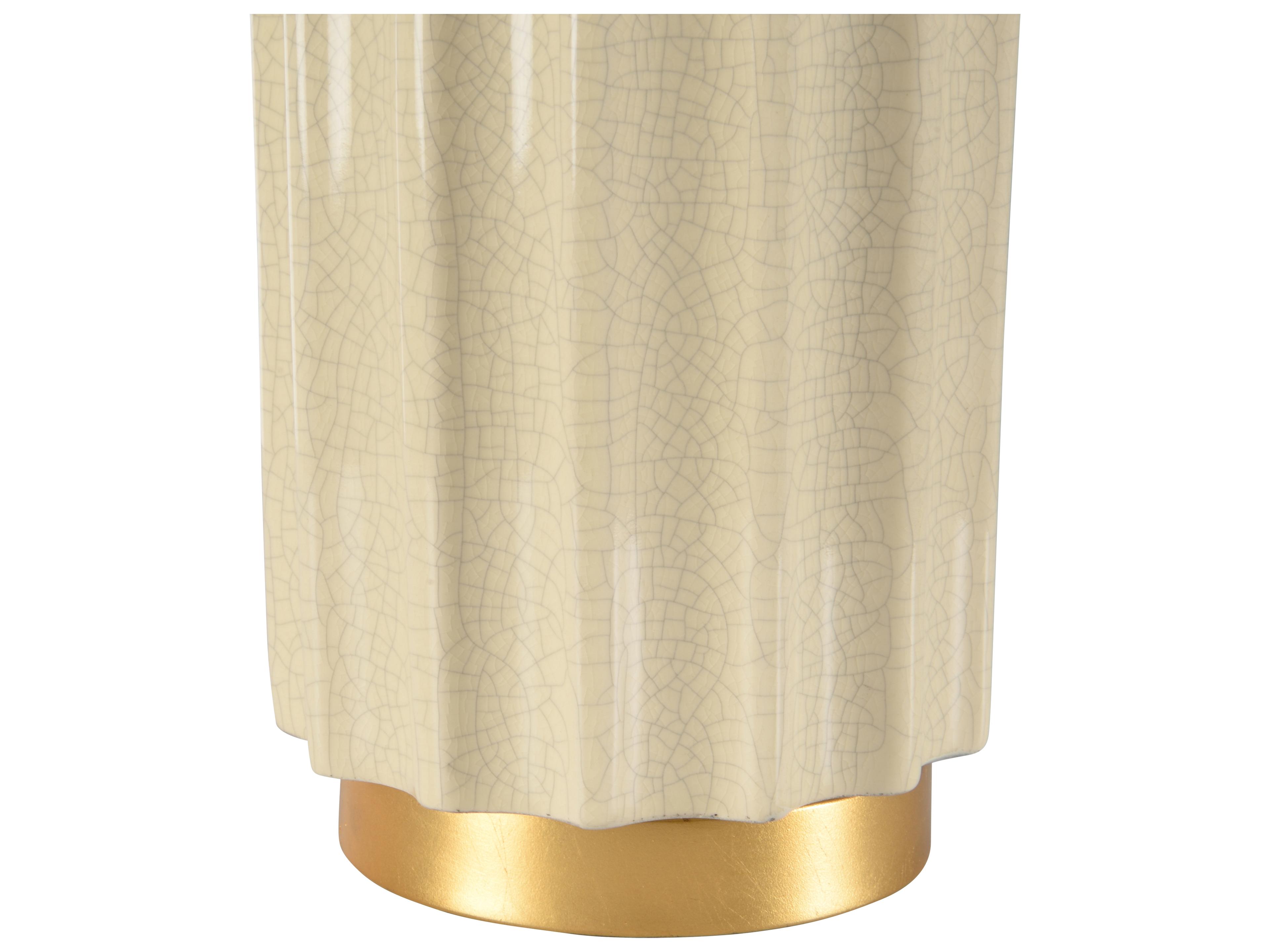 Wildwood Mythos Camel Tan White Cream Off Linen Buffet Lamp