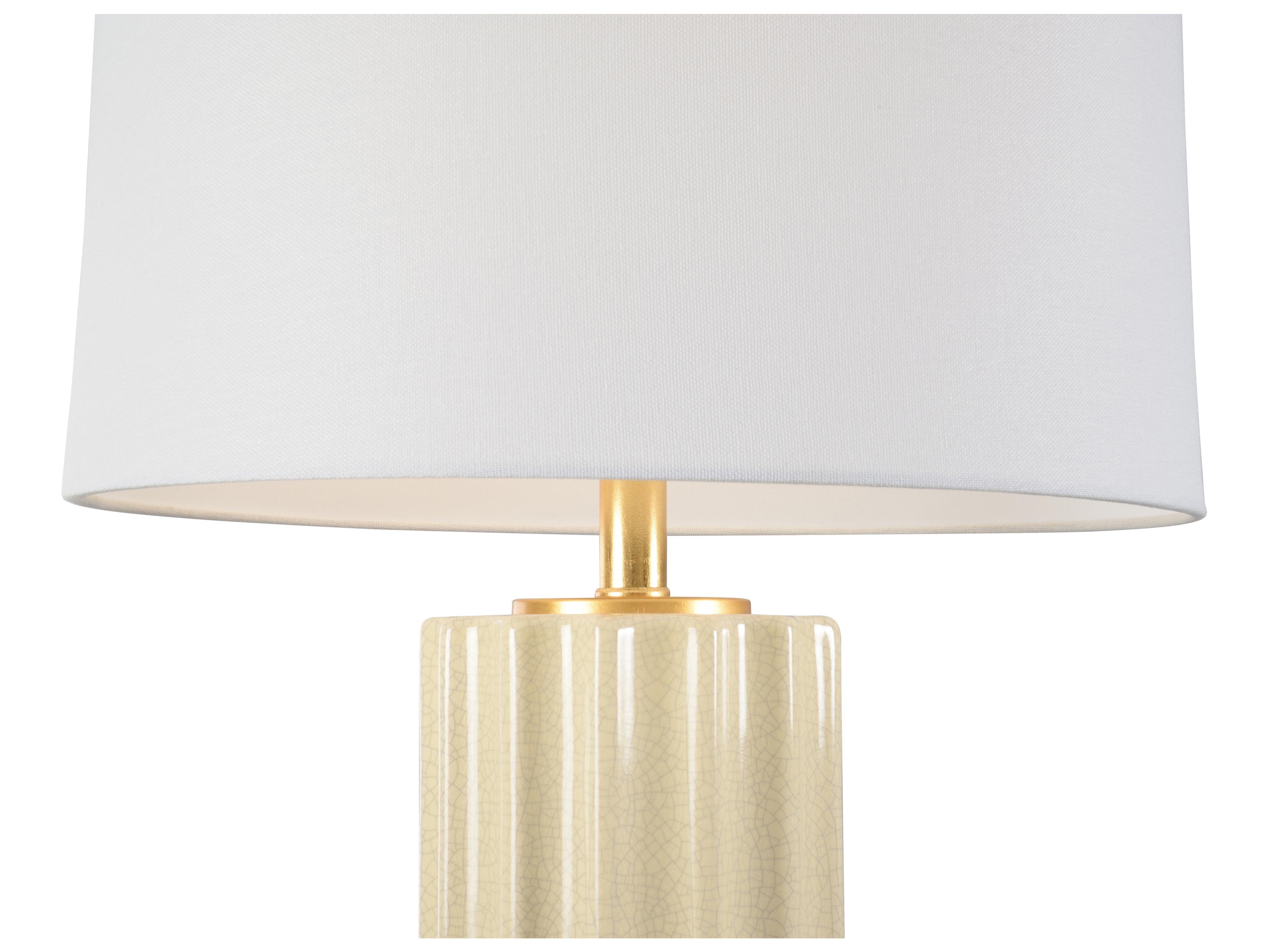 Wildwood Mythos Camel Tan White Cream Off Linen Buffet Lamp