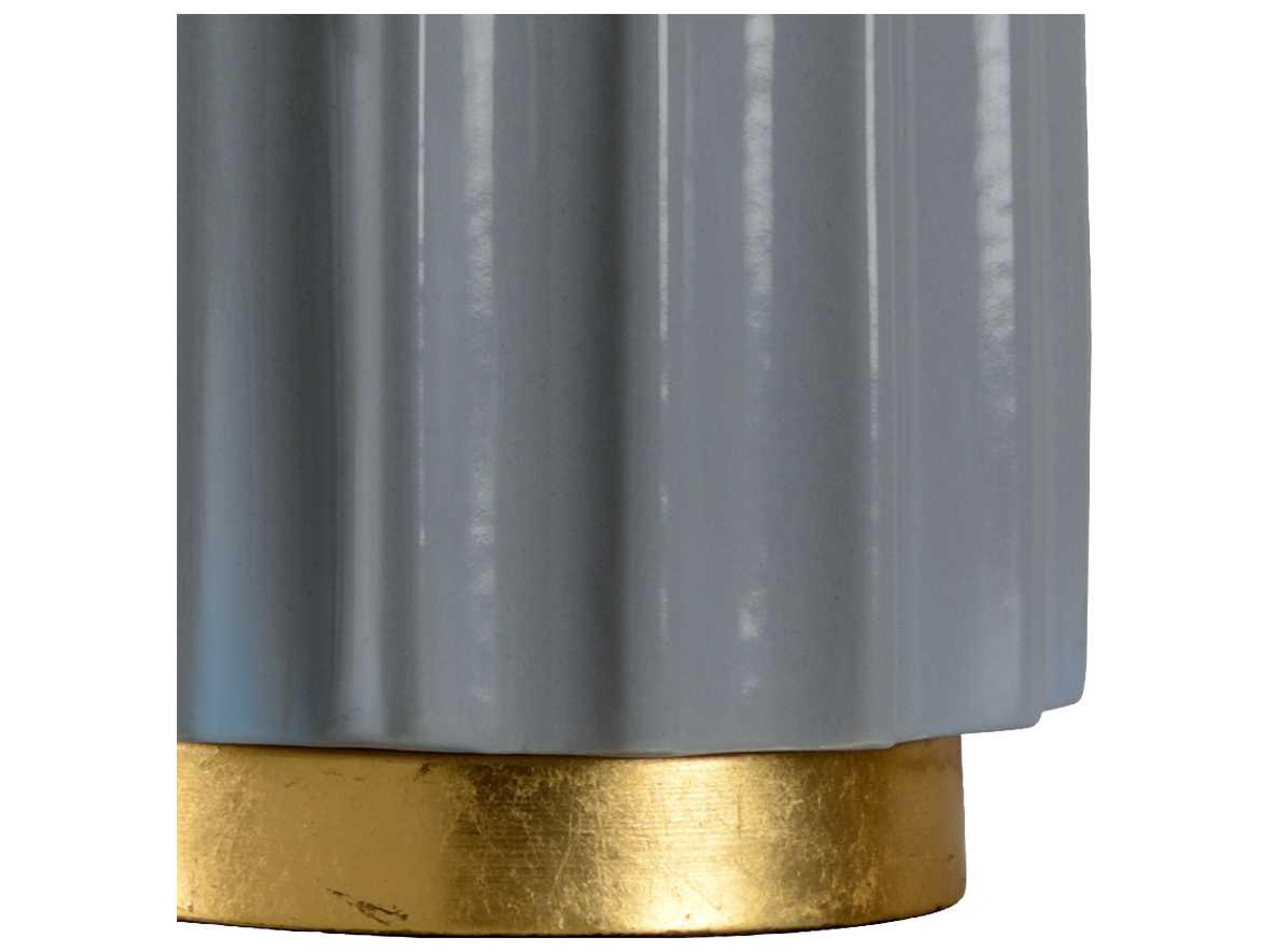 Wildwood Mythos Slate Gray Off White Linen Gold Buffet Lamp