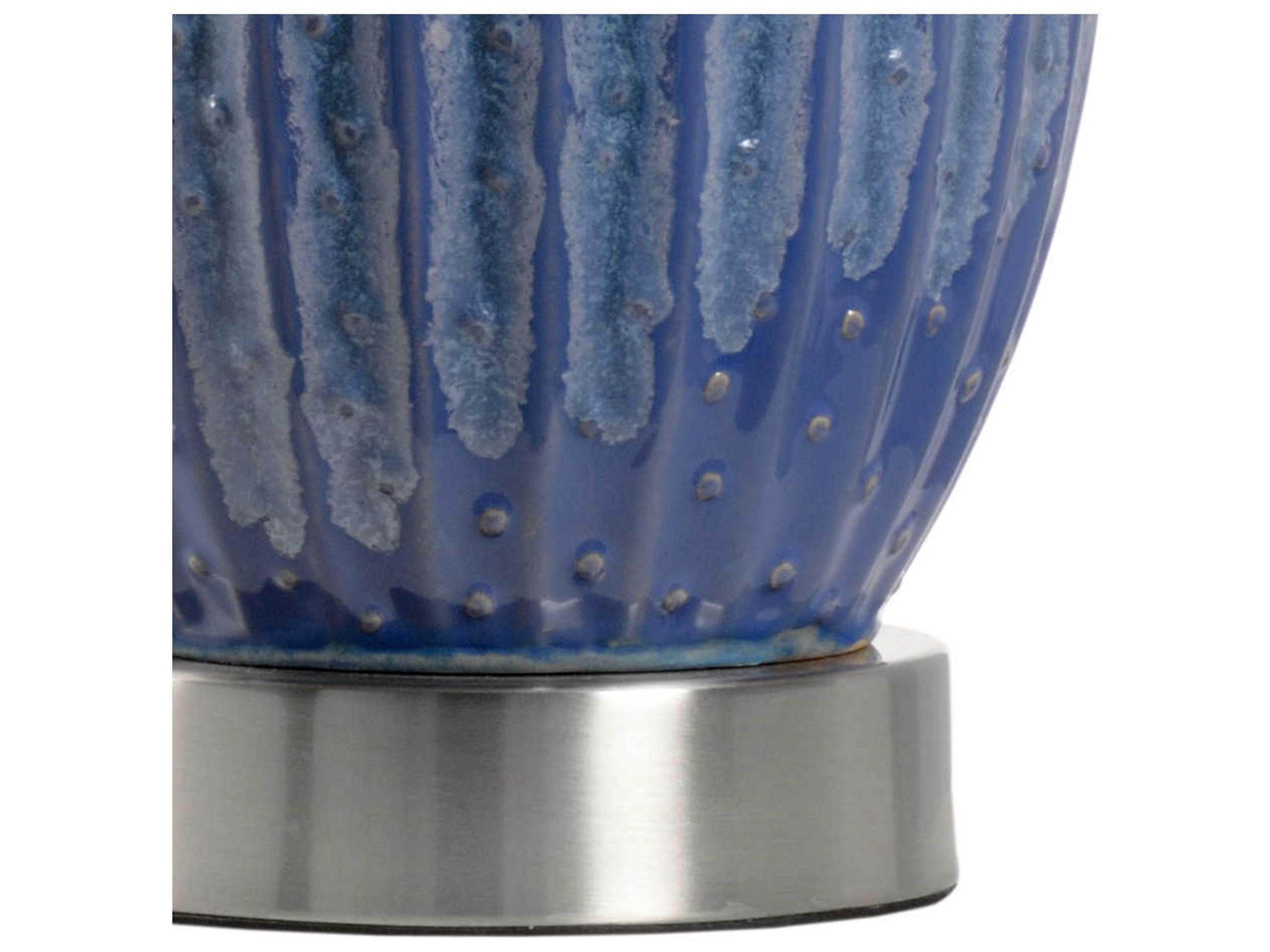 Wildwood Maui Blue Green Off White Linen Buffet Lamp