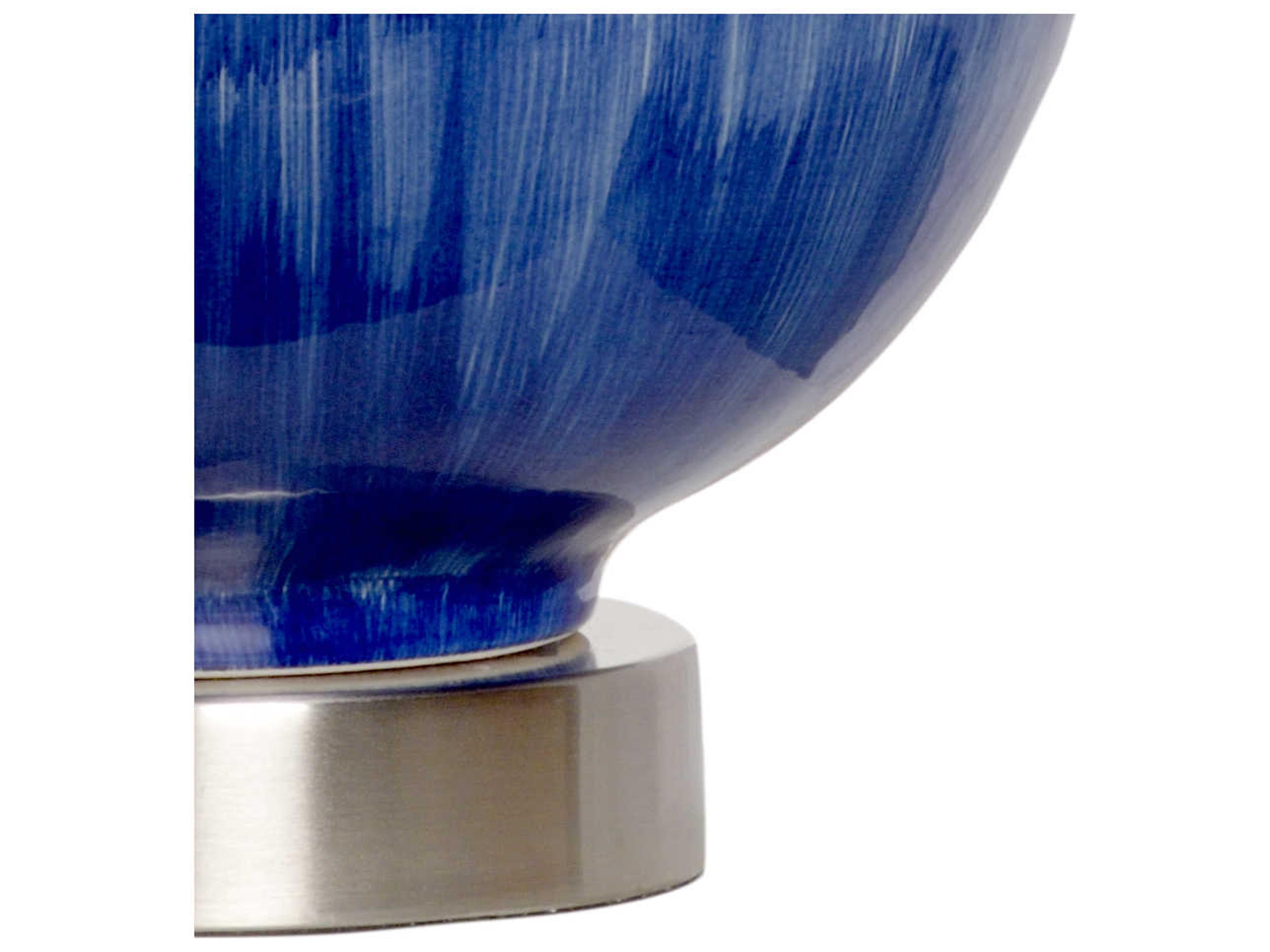 Wildwood Enzo Cobalt Blue Off White Linen Buffet Lamp