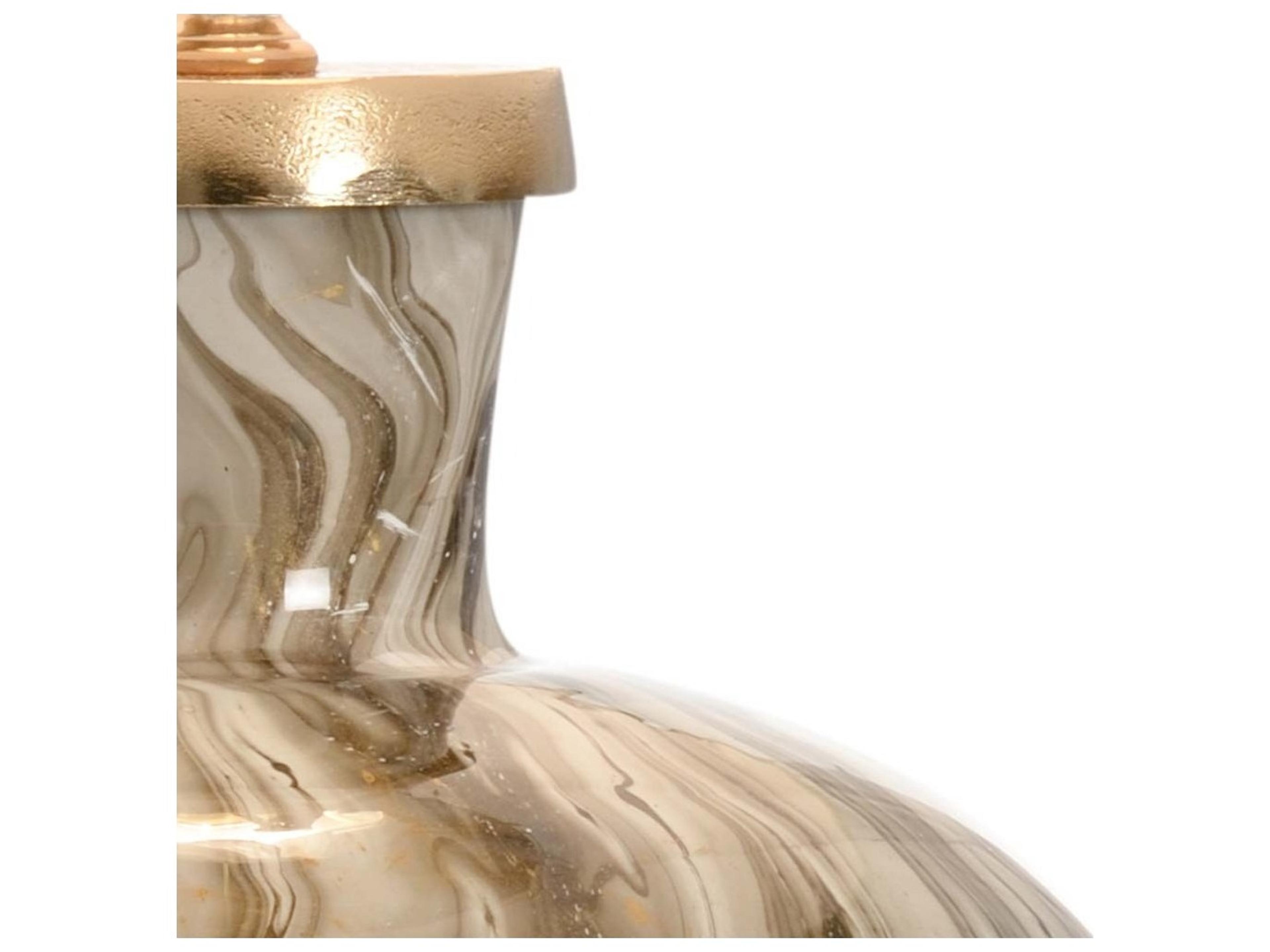 Wildwood Calacatta Gold Brass Off White Linen Brown Buffet Lamp