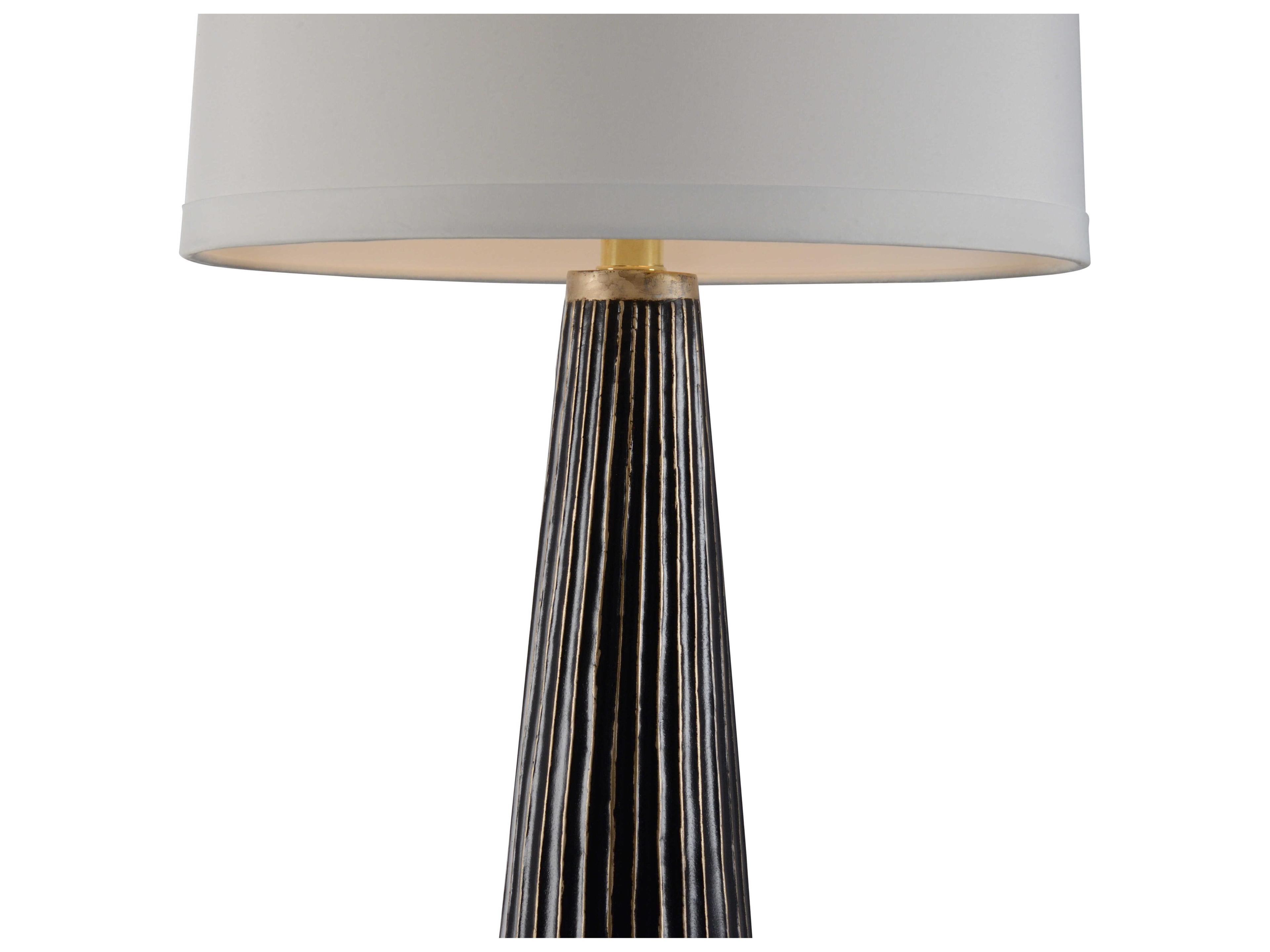 Wildwood Lachlen Column Bronze Gold Off White Silkette Buffet Lamp