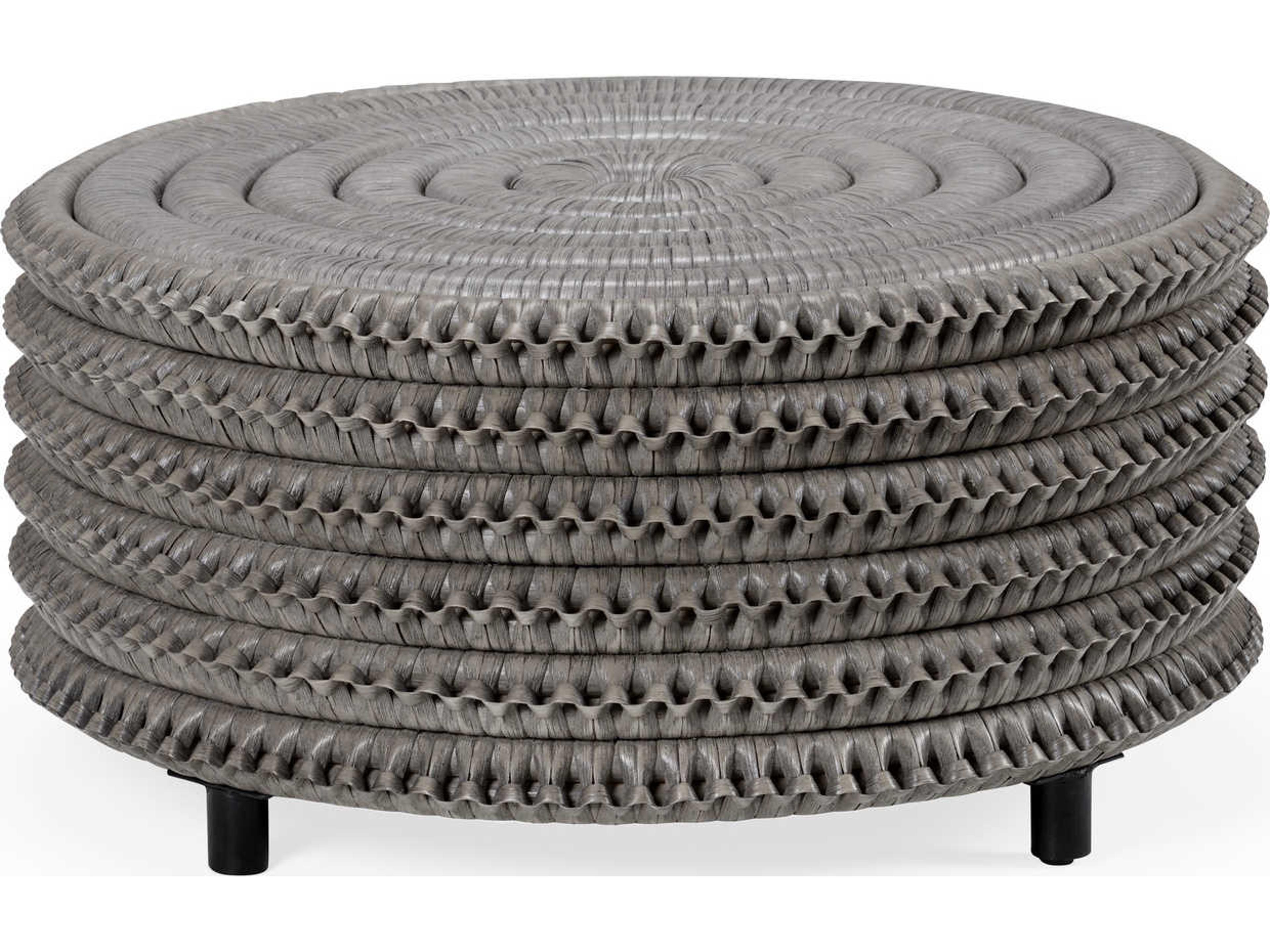 Christopher Round Wicker Ash Gray Coffee Table