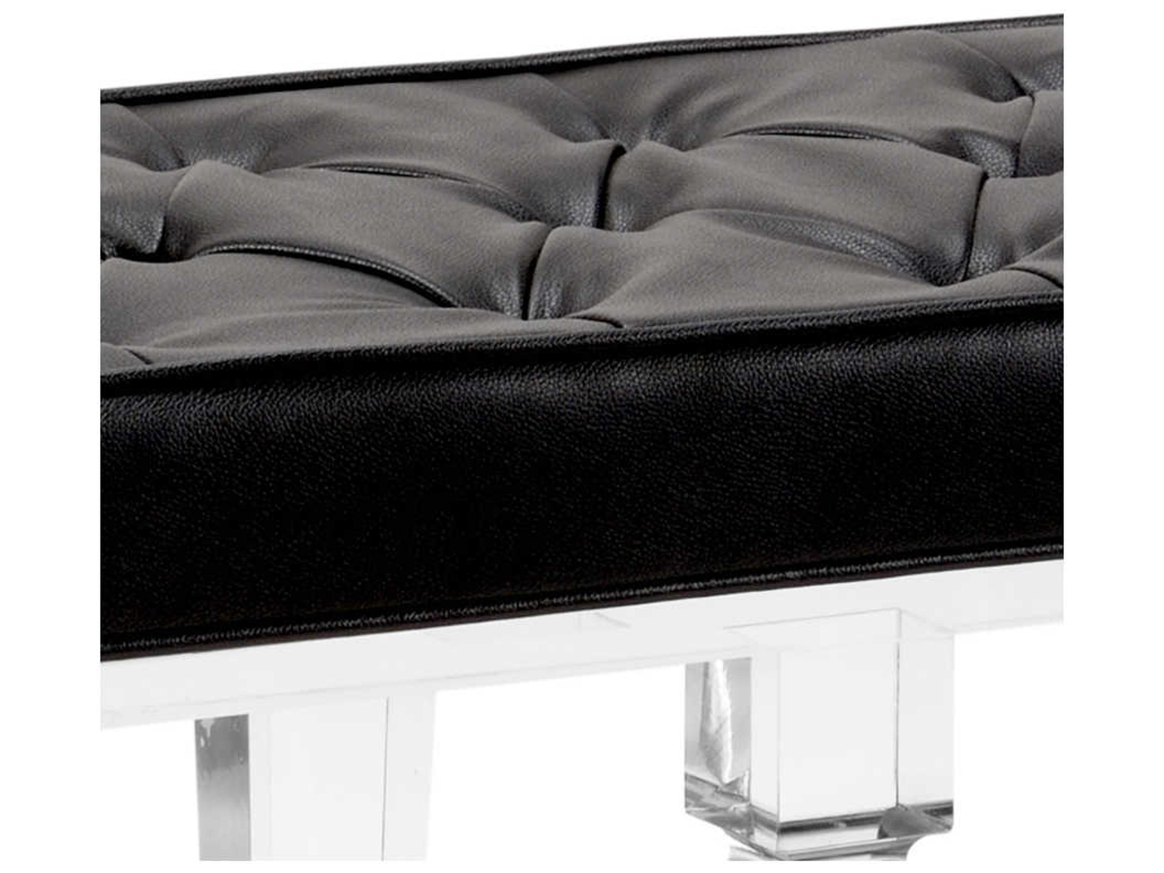 Wildwood Greta Black Clear Leather Accent Bench
