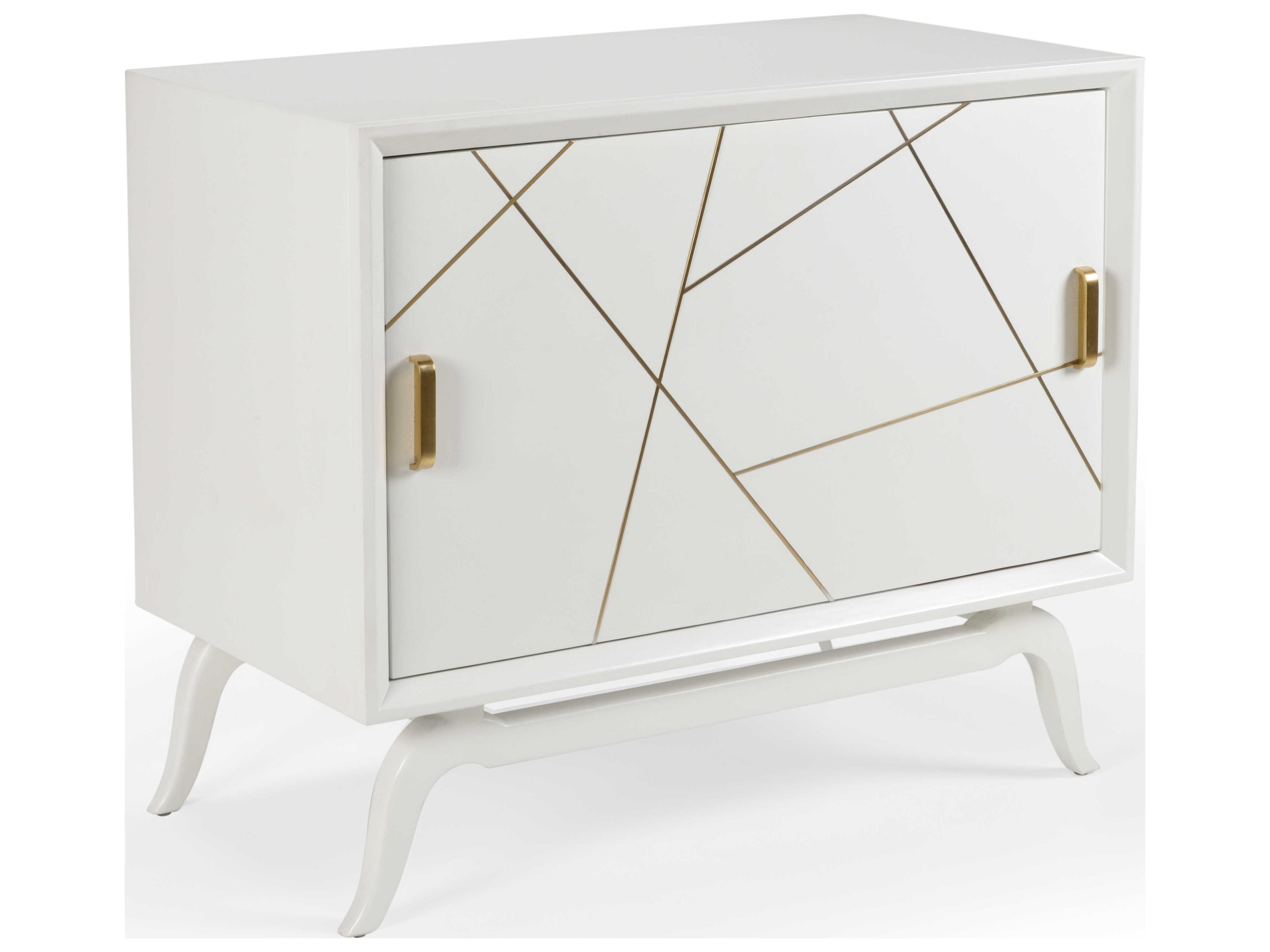 Wildwood Sinatra Solid Wood White Blue Gold Bar Cabinet