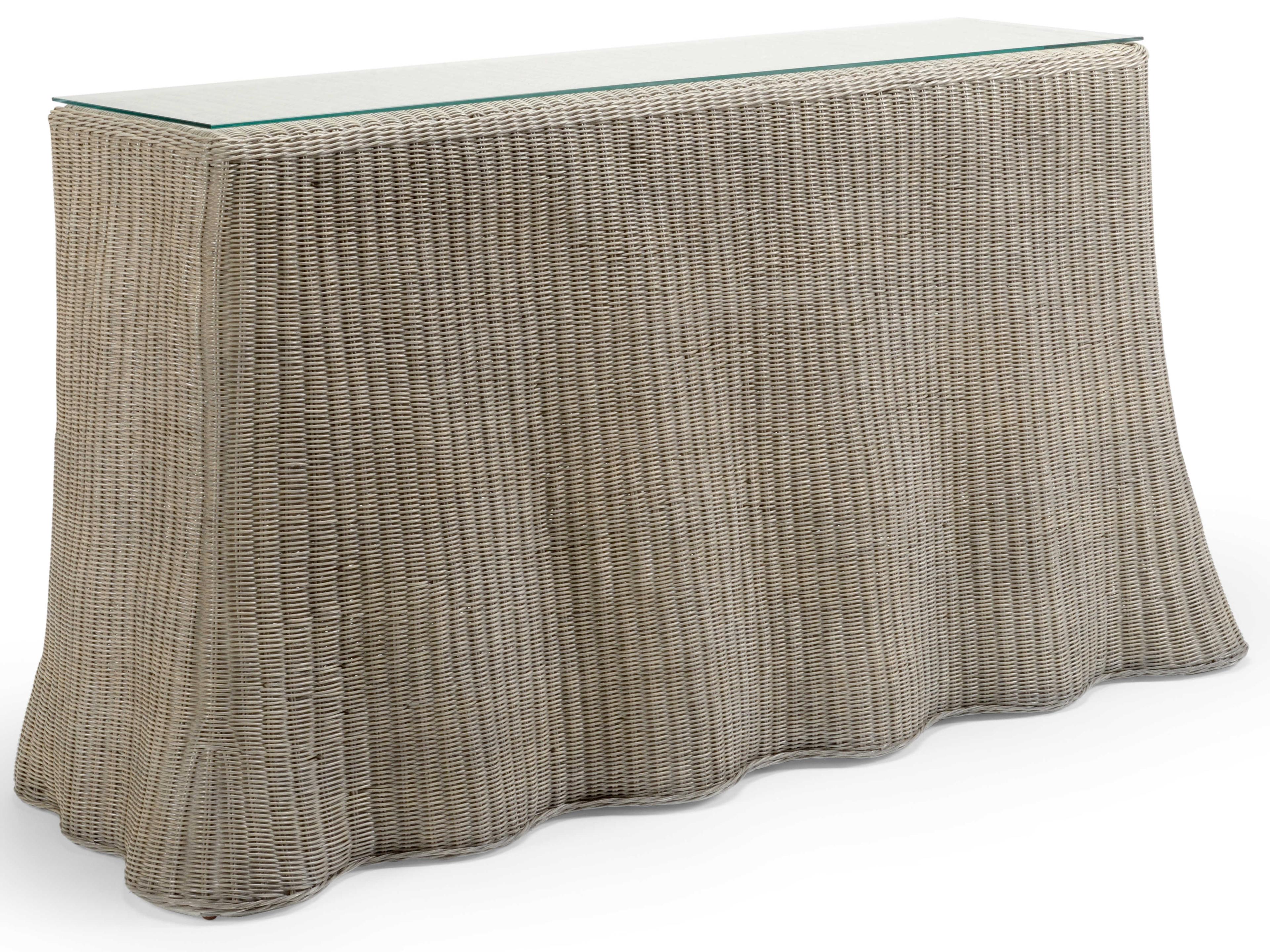 Savannah Rectangular Glass Gray Console Table