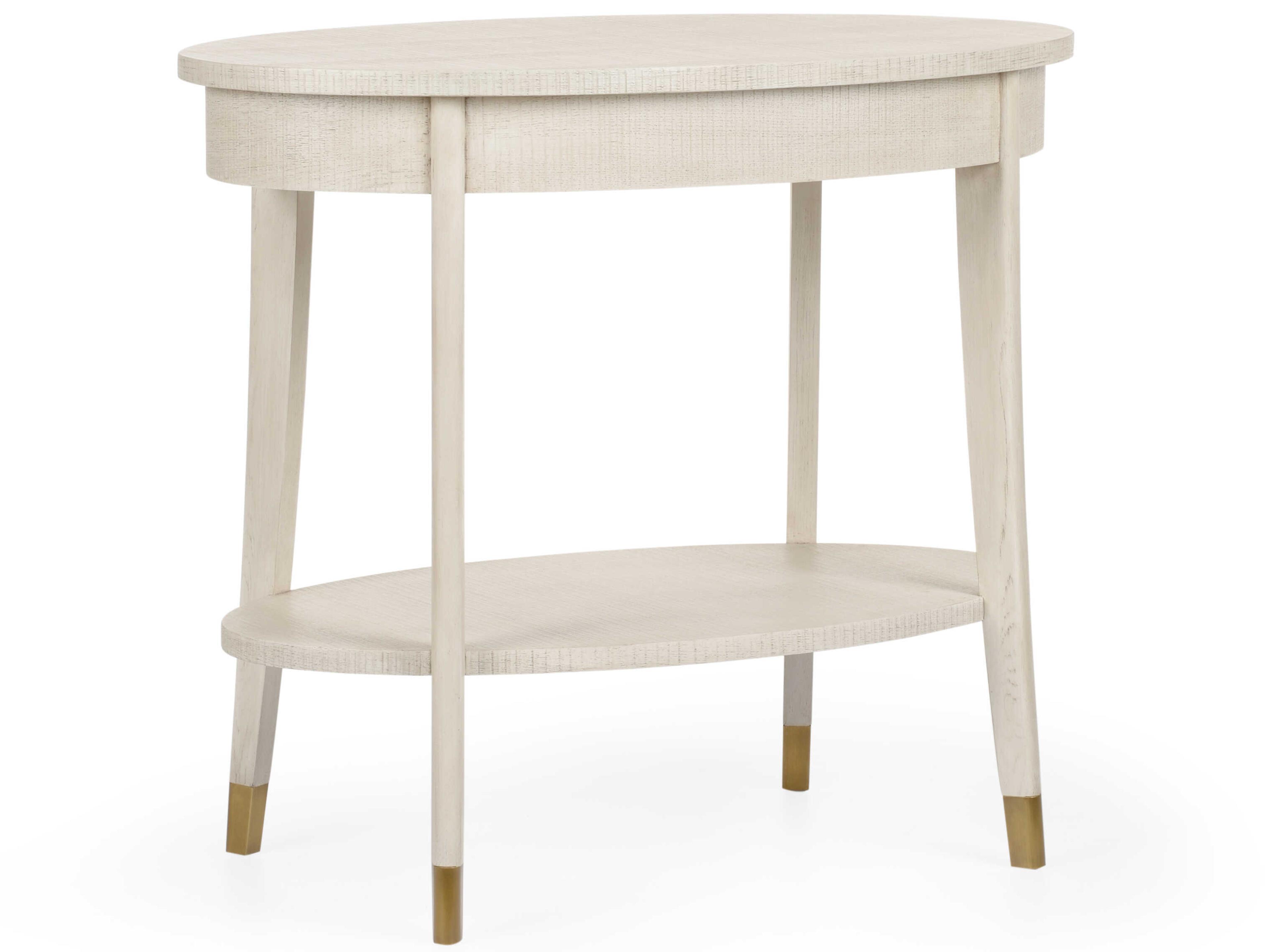 Wildwood Oaklee Oval Wood Hand Finished Cerused Oak End Table