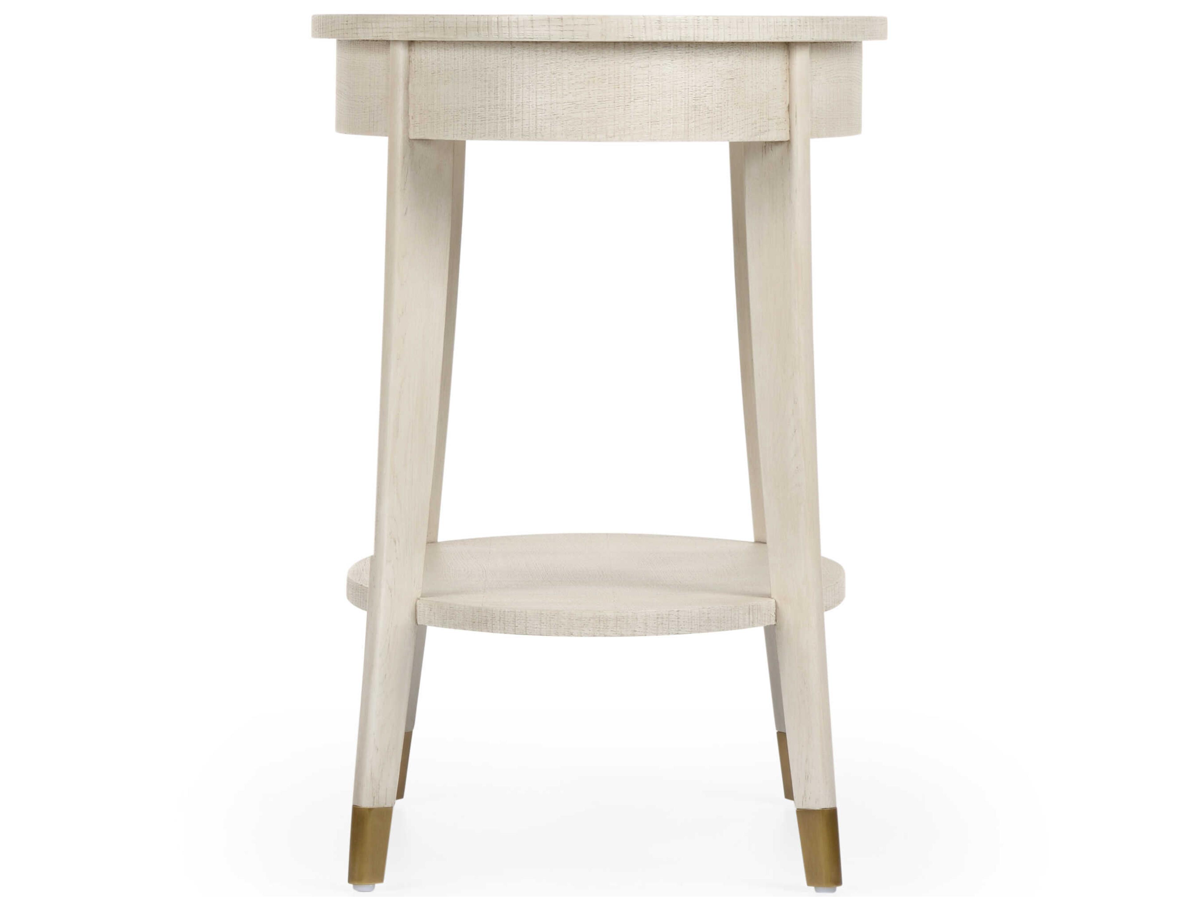 Wildwood Oaklee Oval Wood Hand Finished Cerused Oak End Table