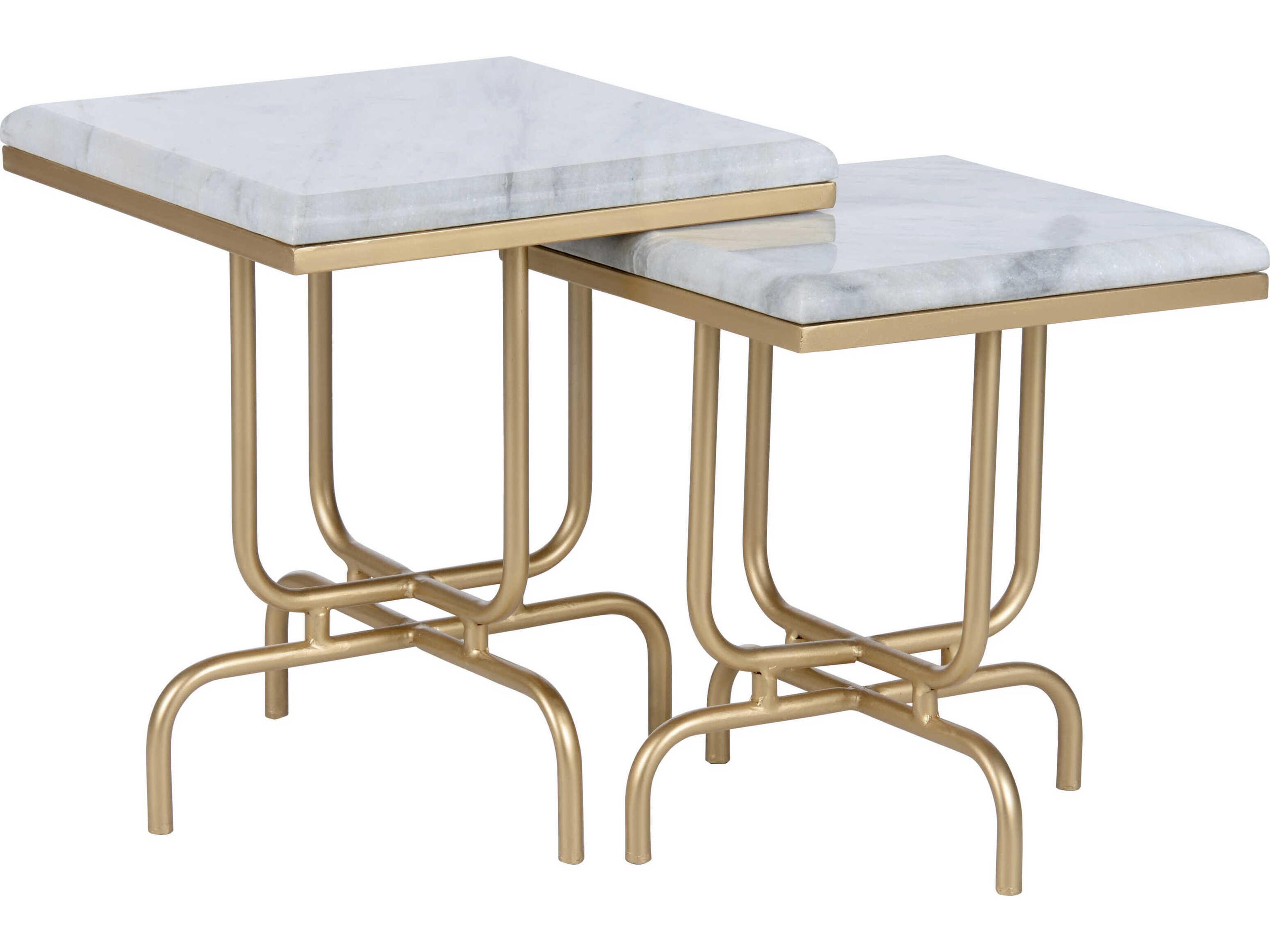 Stand By Me Square Marble Natural White End Table