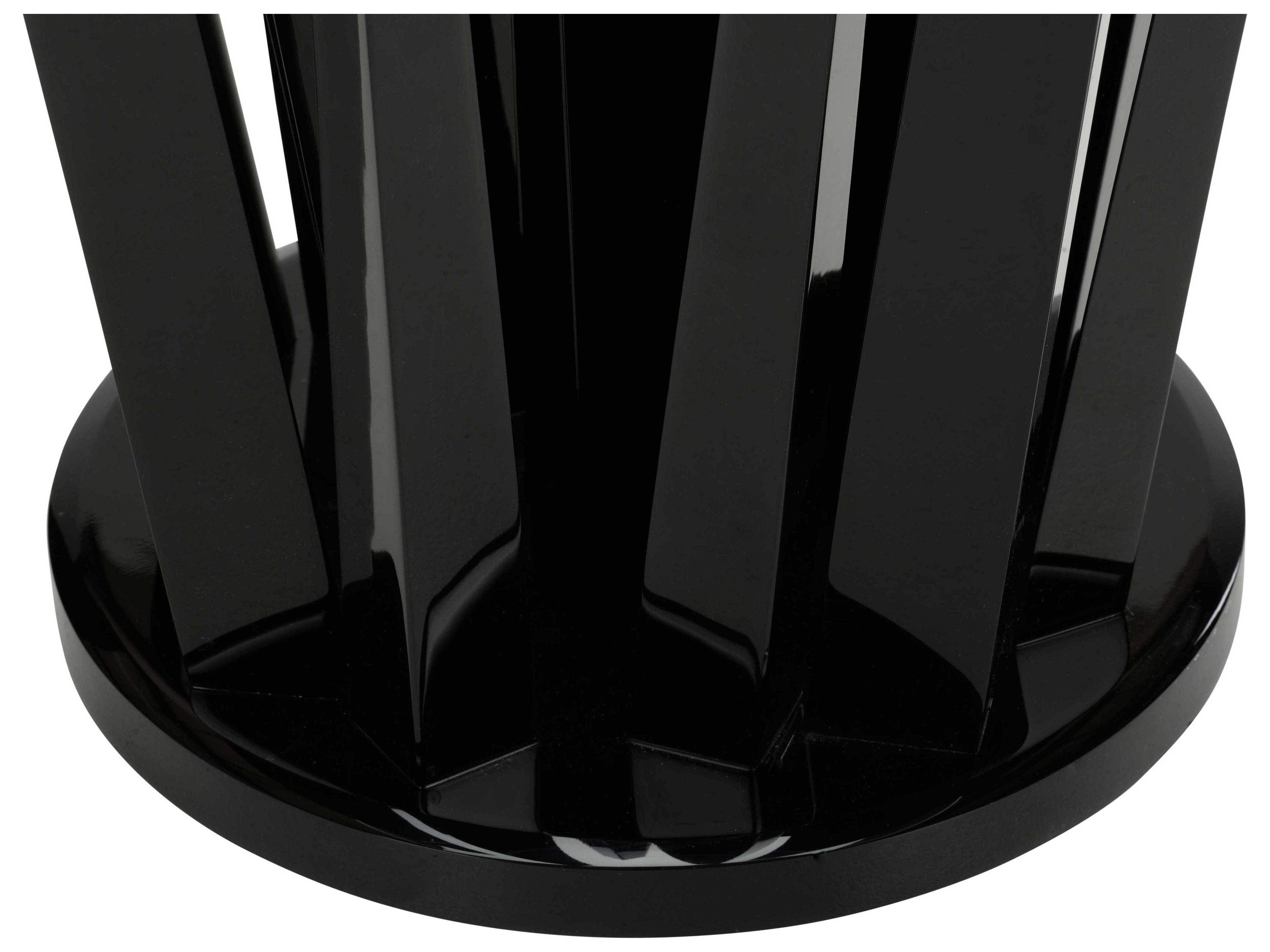 Wildwood Geode Round Glass Black End Table