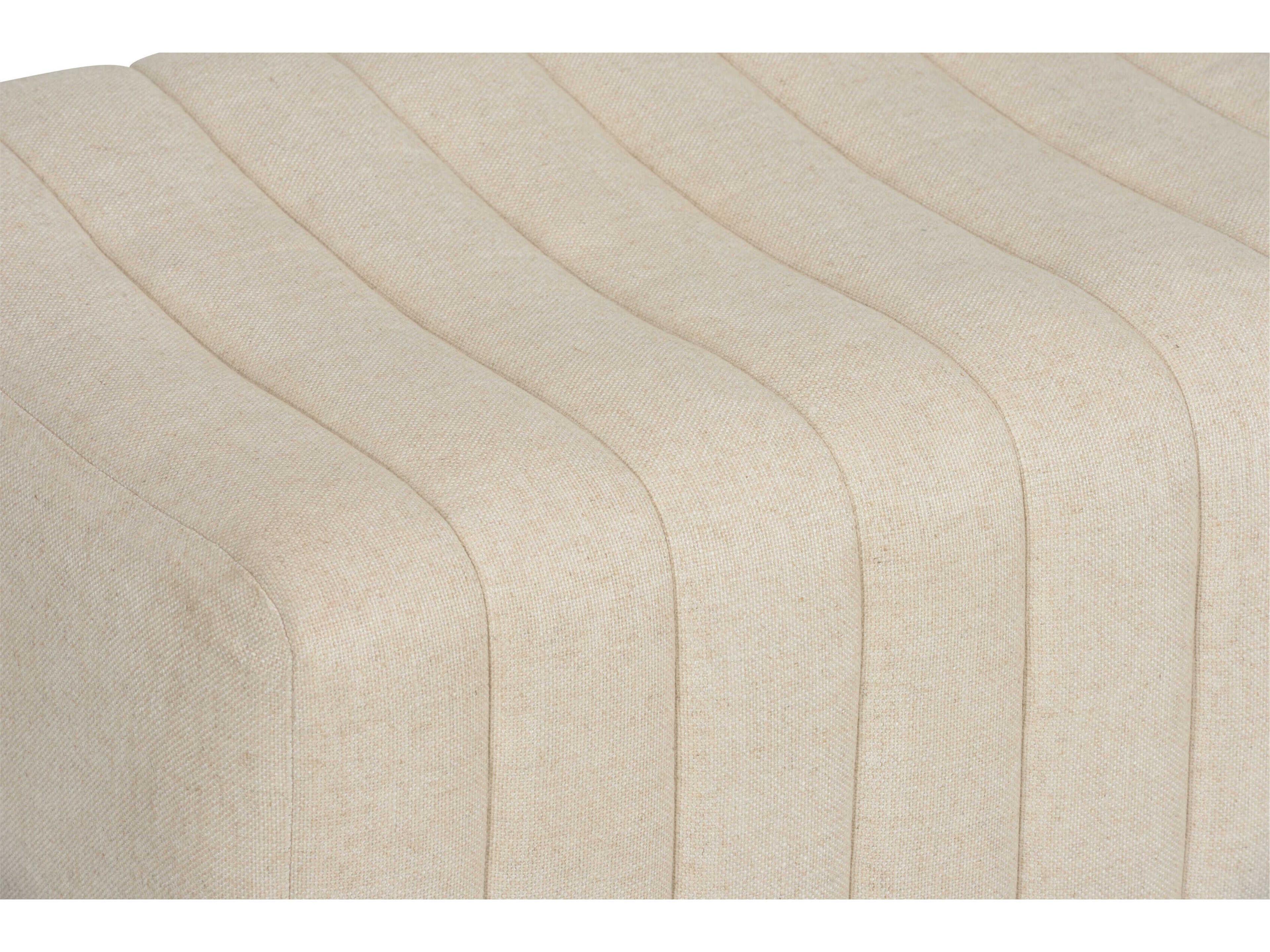 Wildwood Piano Natural Beige Upholstered Accent Bench