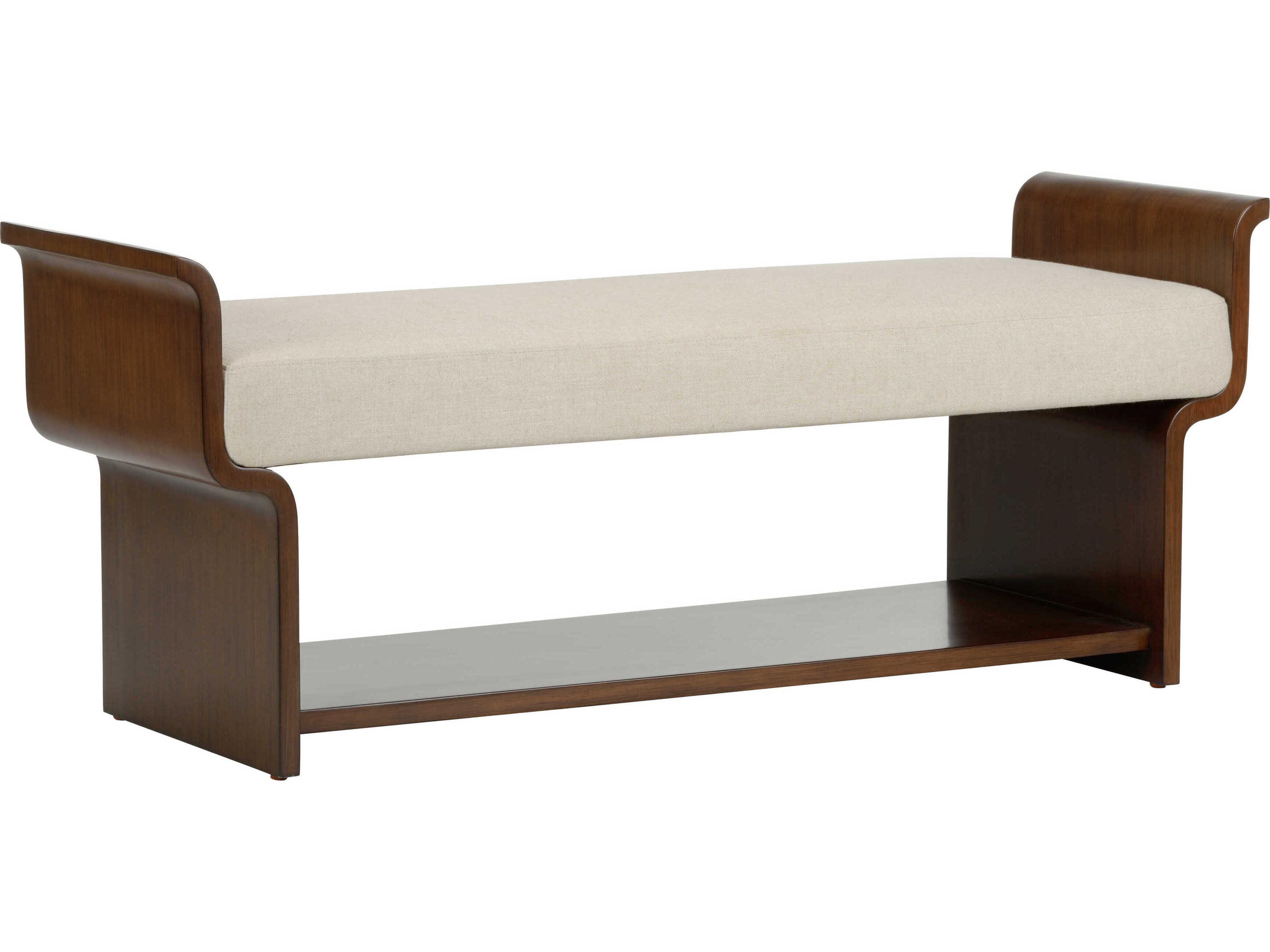 Ando Natural Brown Upholstered Accent Bench