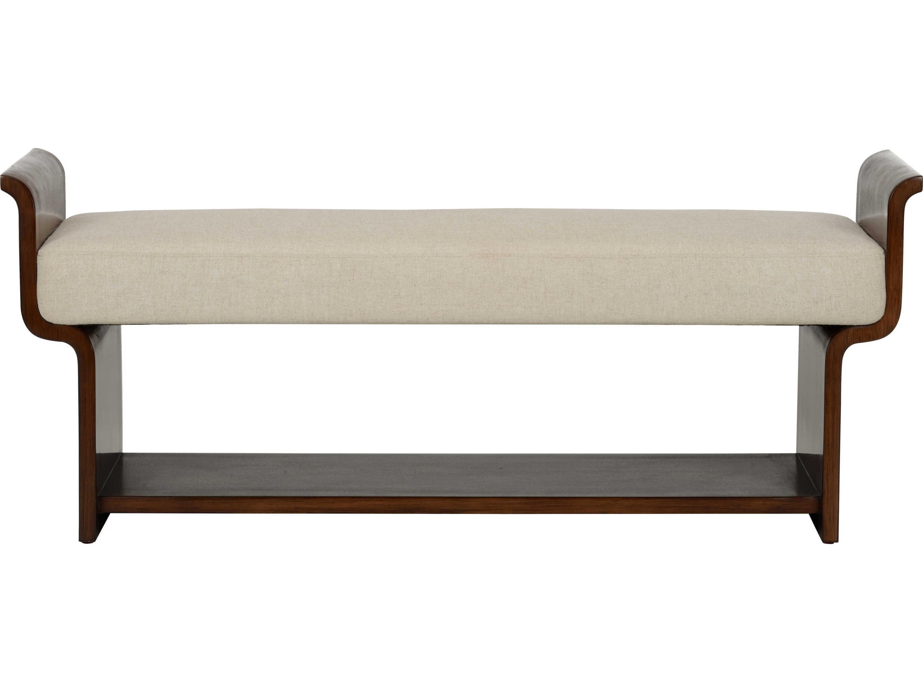 Wildwood Ando Natural Brown Upholstered Accent Bench