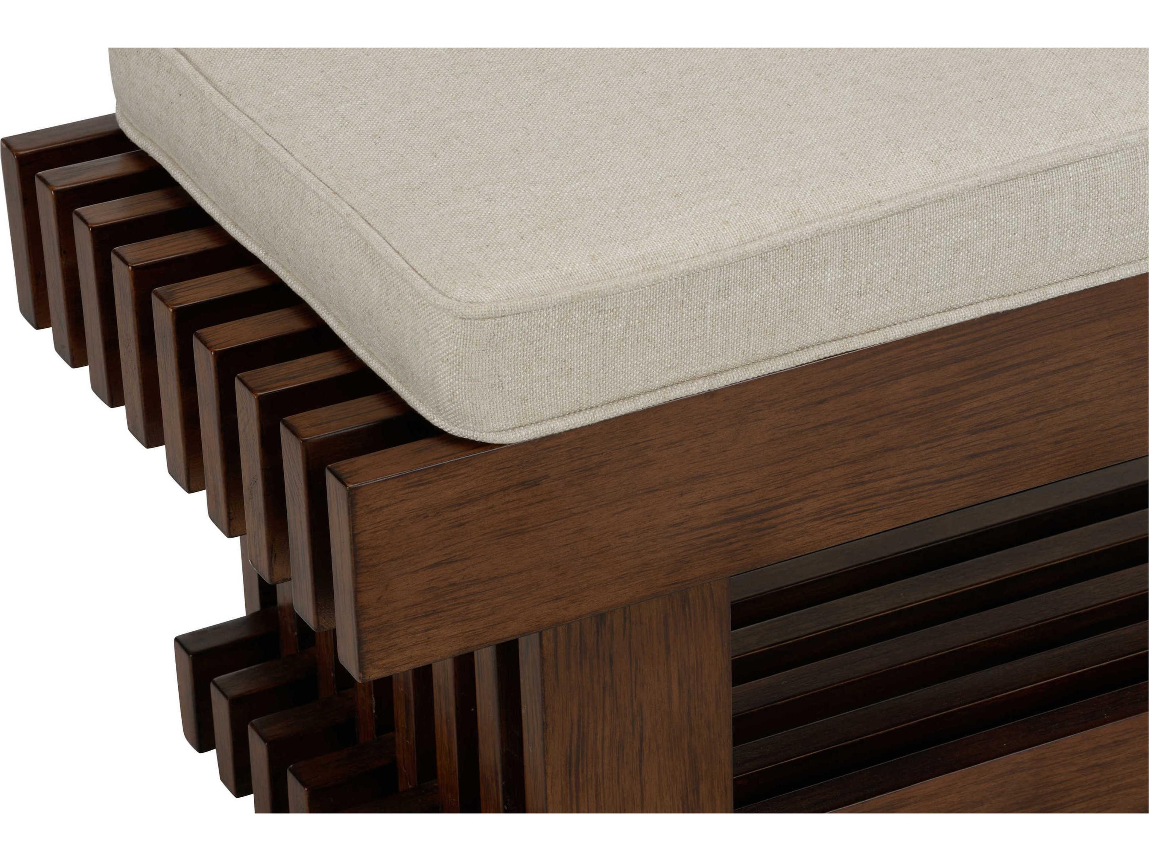 Wildwood Maki Walnut Natural Brown Upholstered Accent Bench