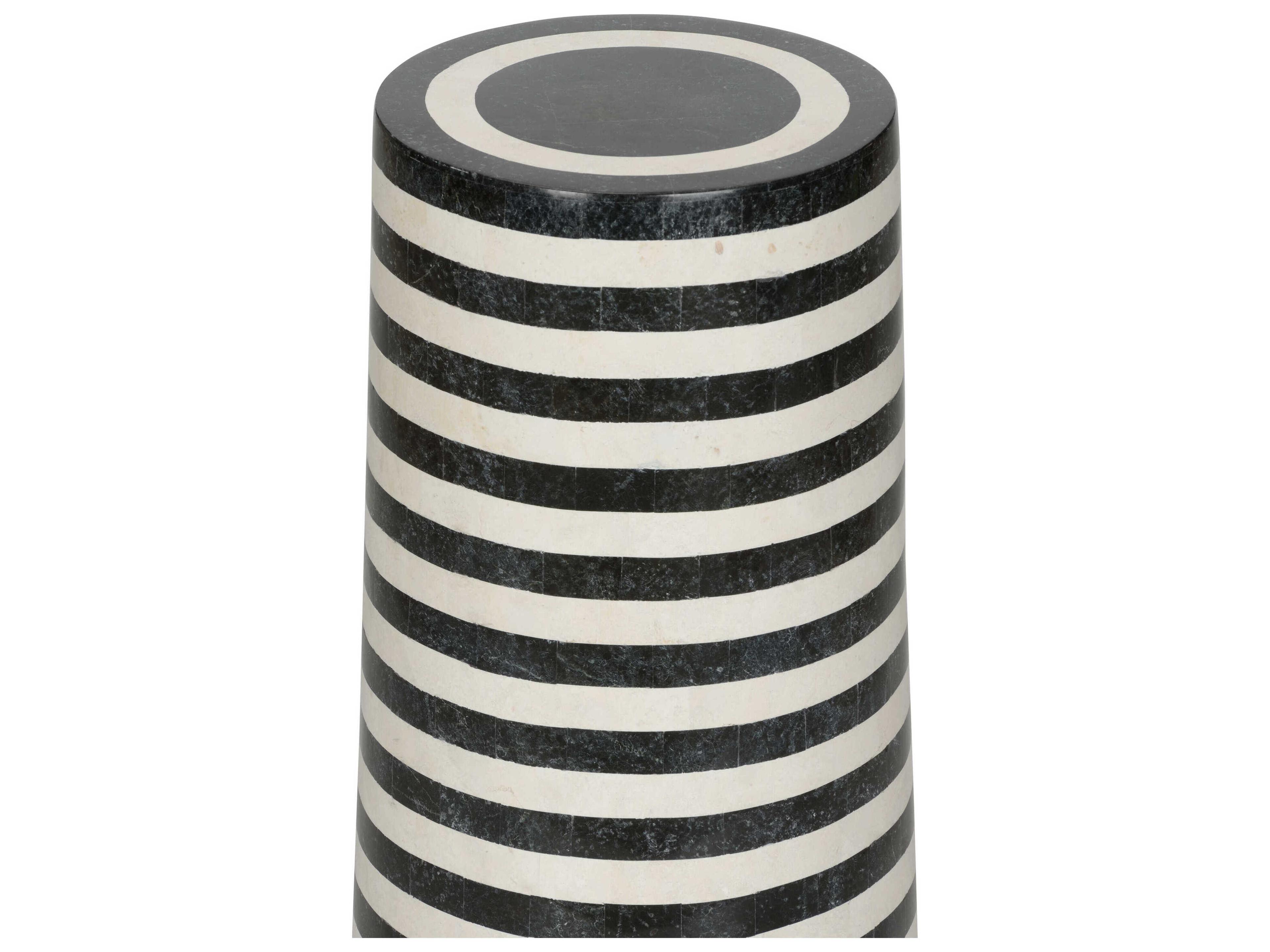 Wildwood Memphis Milano Round Natural Black White End Table