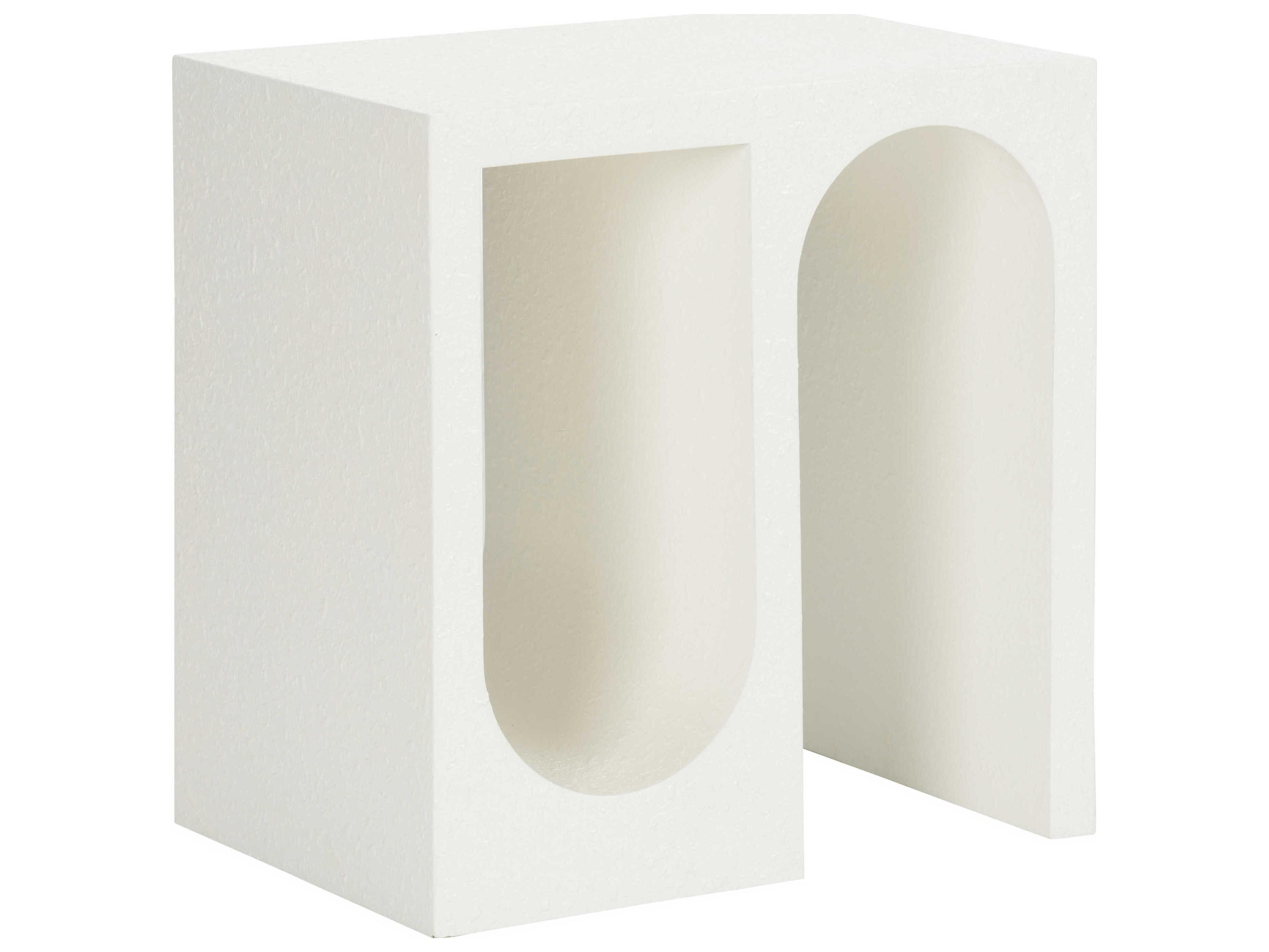Wildwood Arcade Rectangular White Gesso End Table