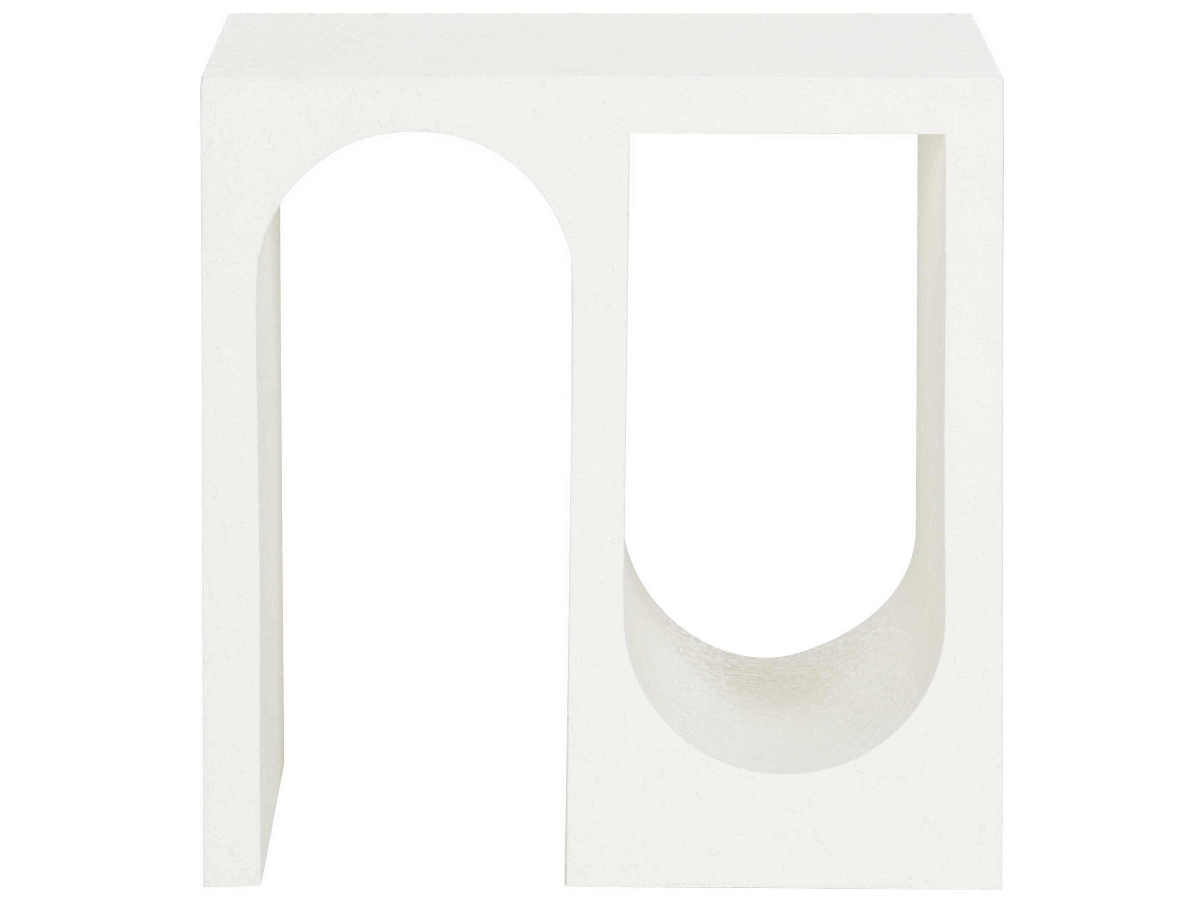 Wildwood Arcade Rectangular White Gesso End Table