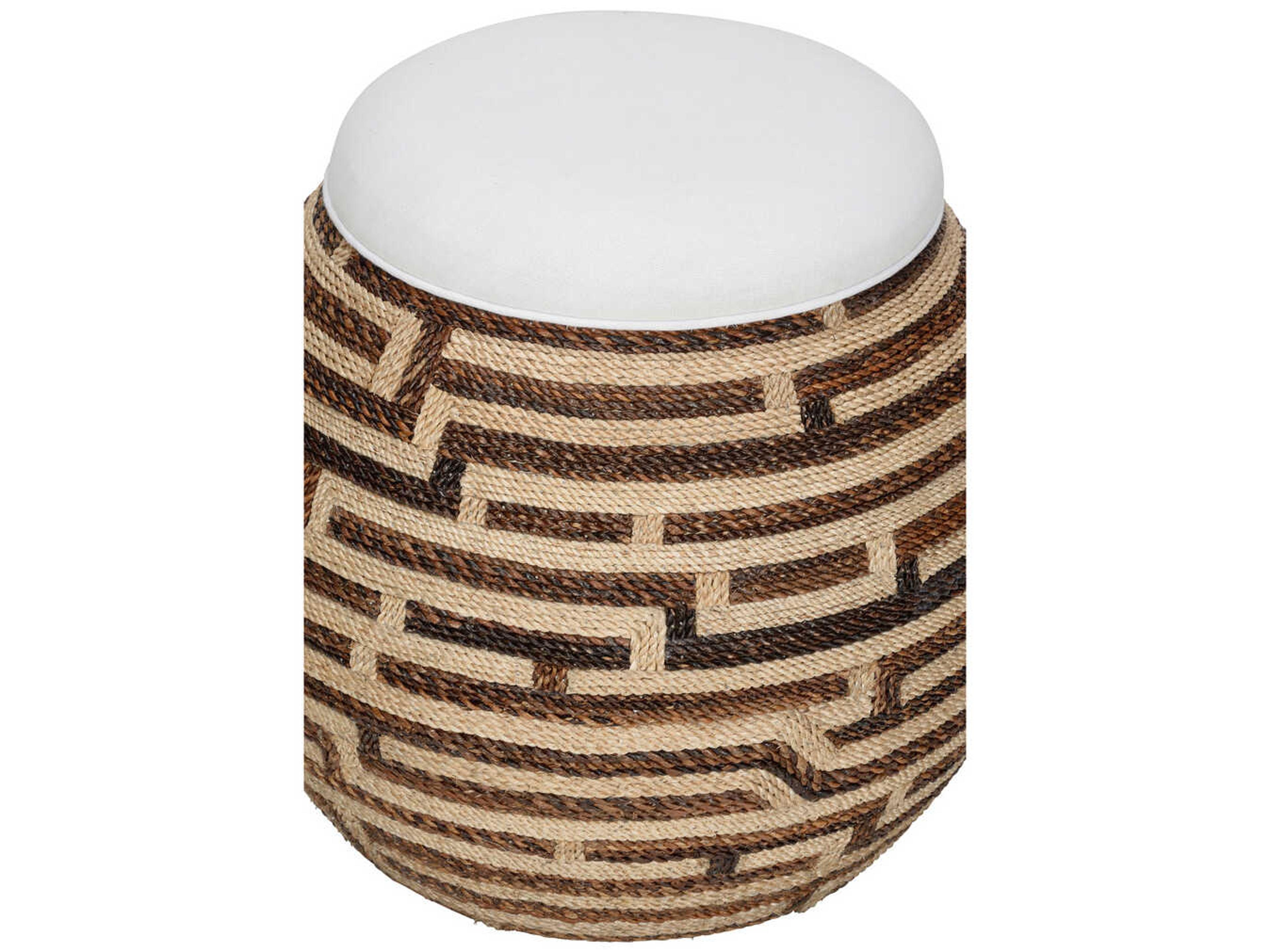 Wildwood Calusa Brown Upholstered Accent Stool