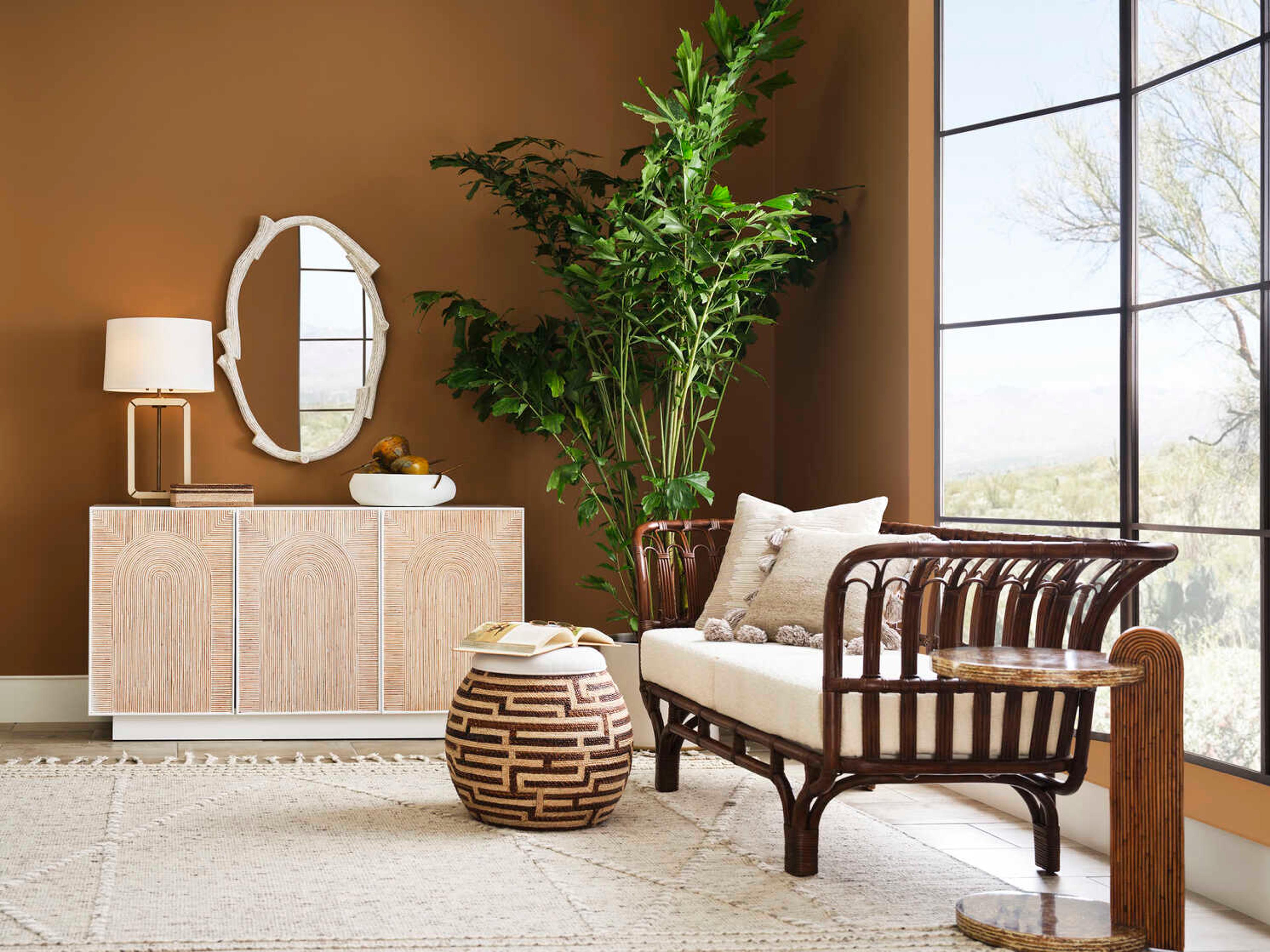 Wildwood Calusa Brown Upholstered Accent Stool