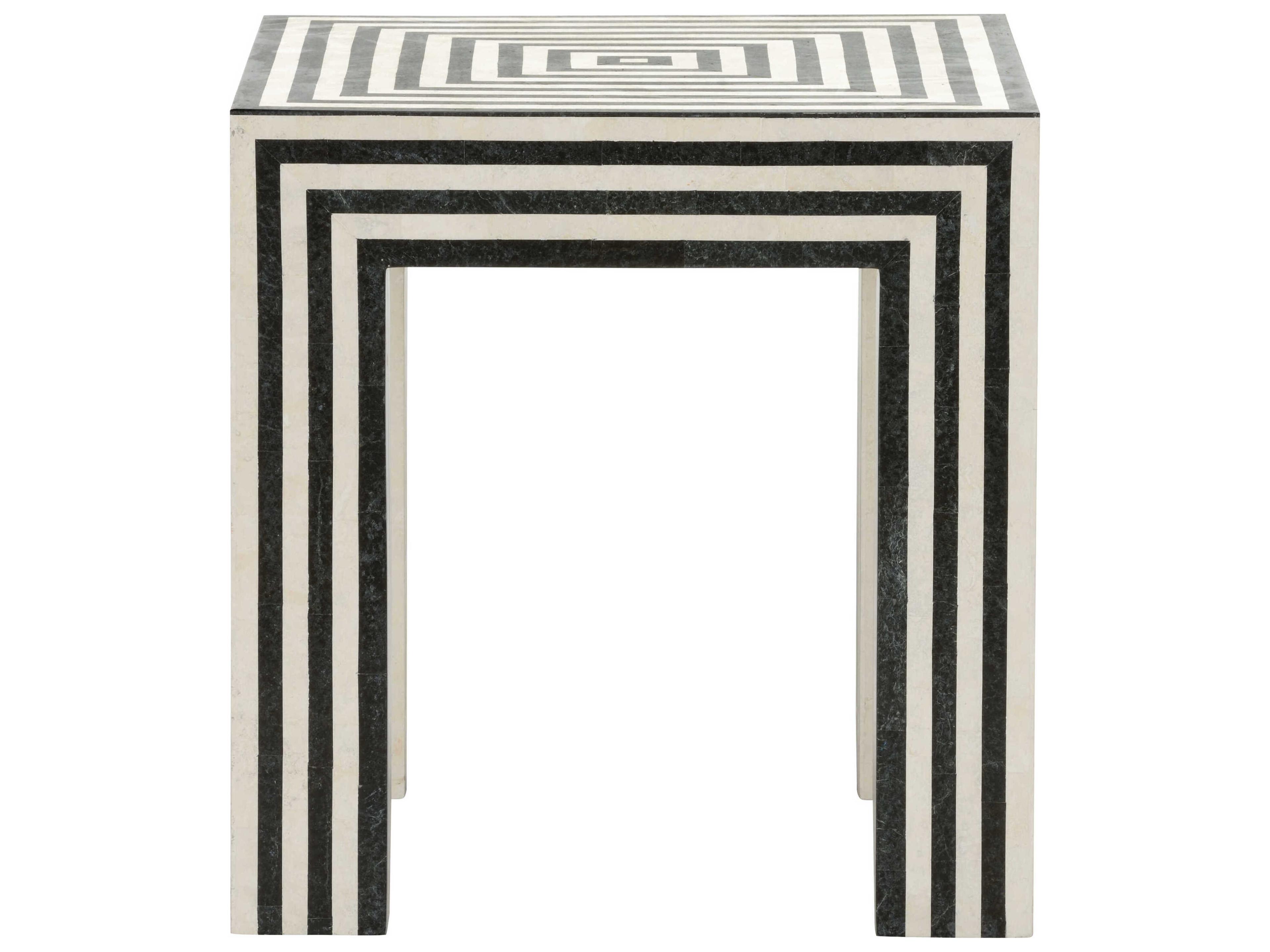 Wildwood Positano Square Stone Natural Black White End Table