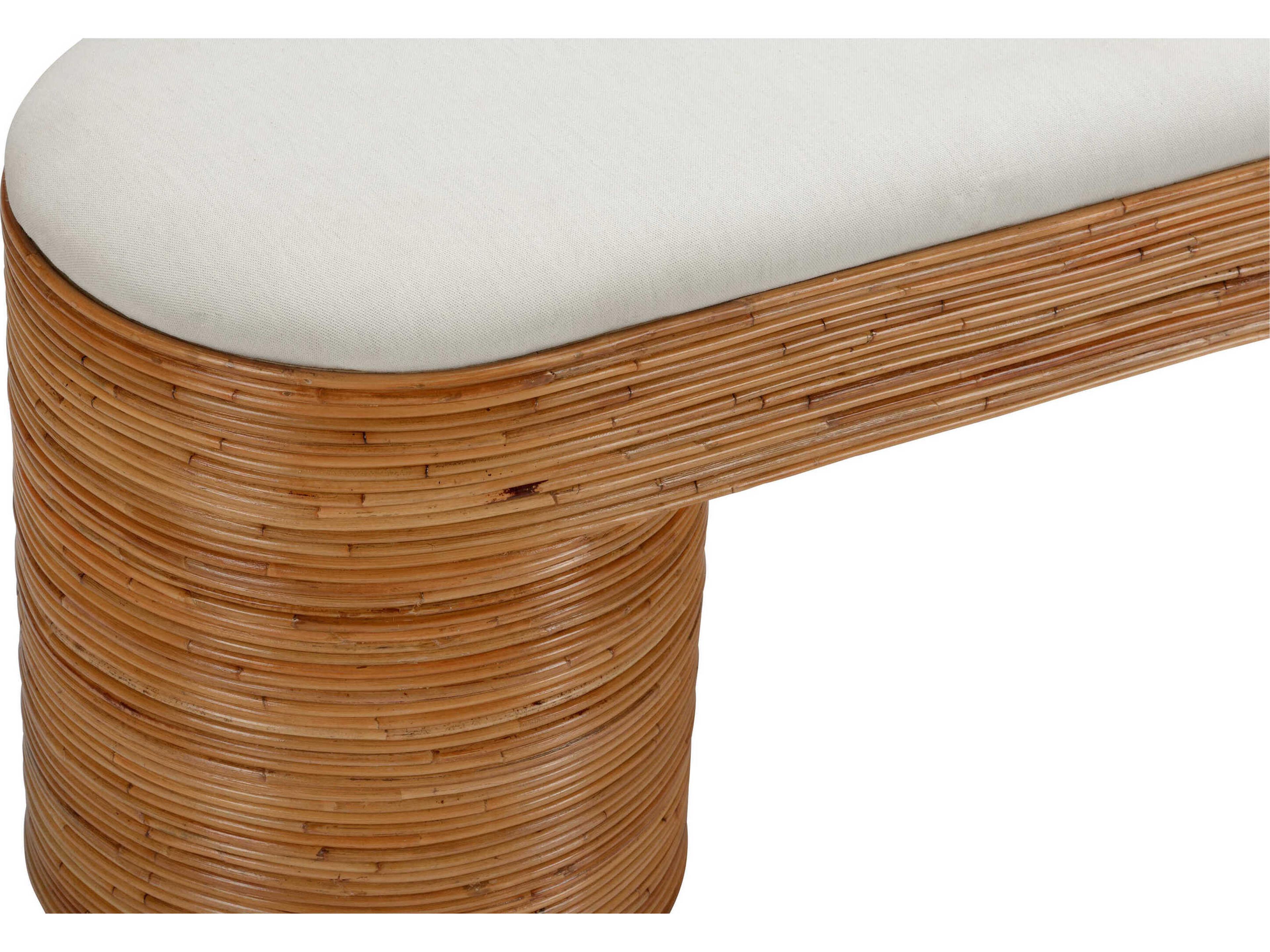 Wildwood Easy Like Sunday Morning Natural Tan Upholstered Accent Bench