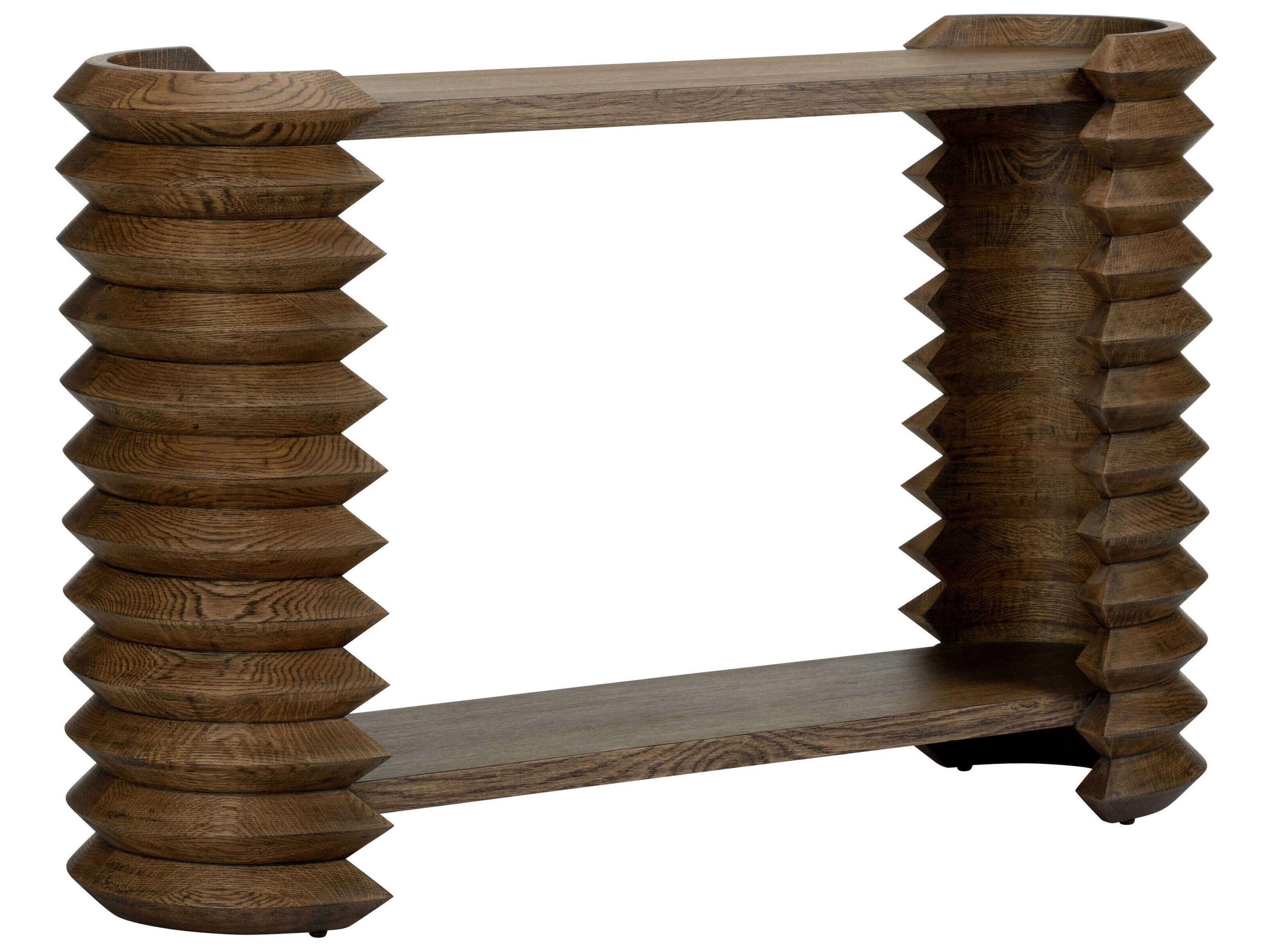 Stax Oval Driftwood Console Table