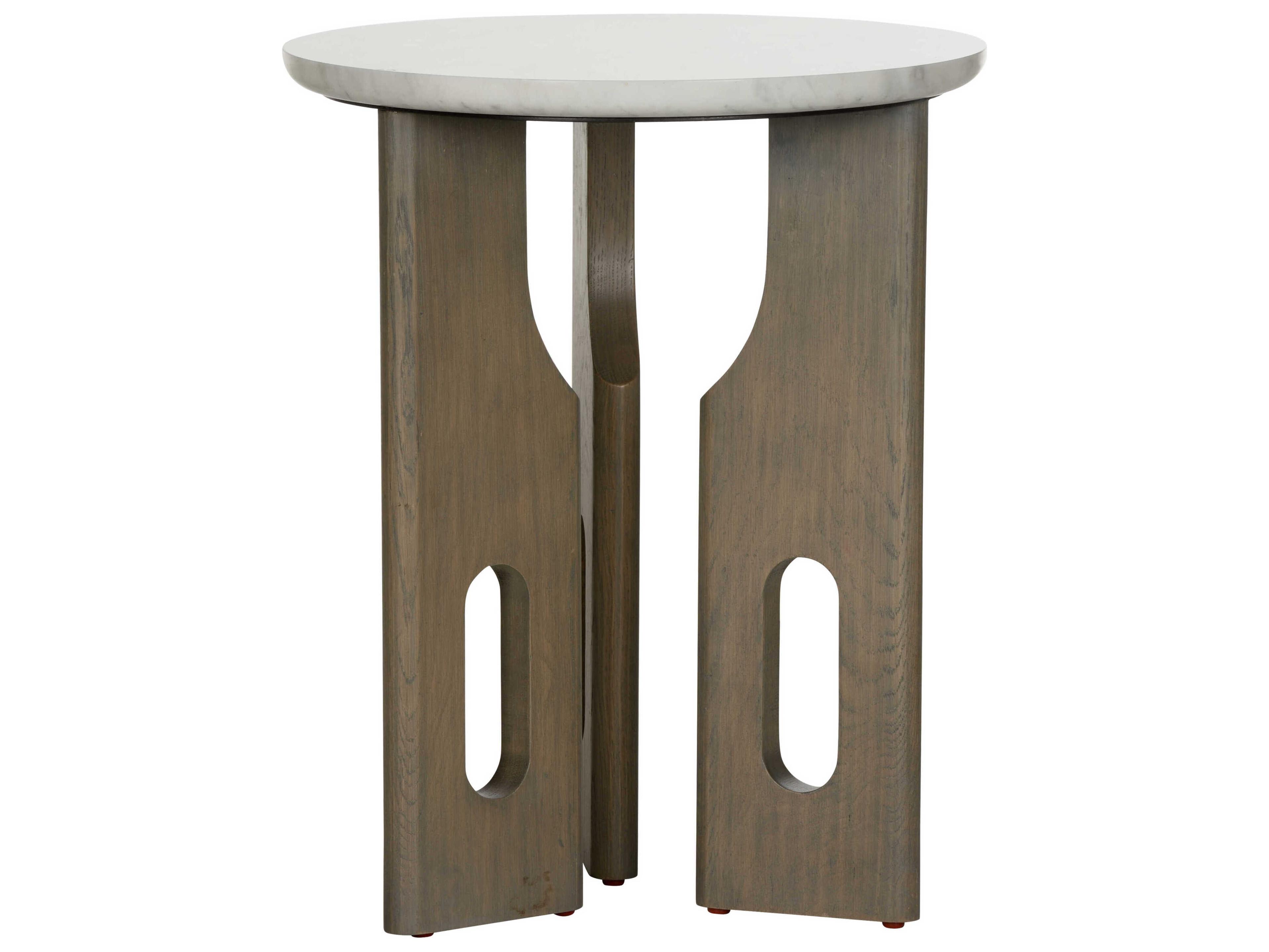 Pablo Round Marble Natural White End Table