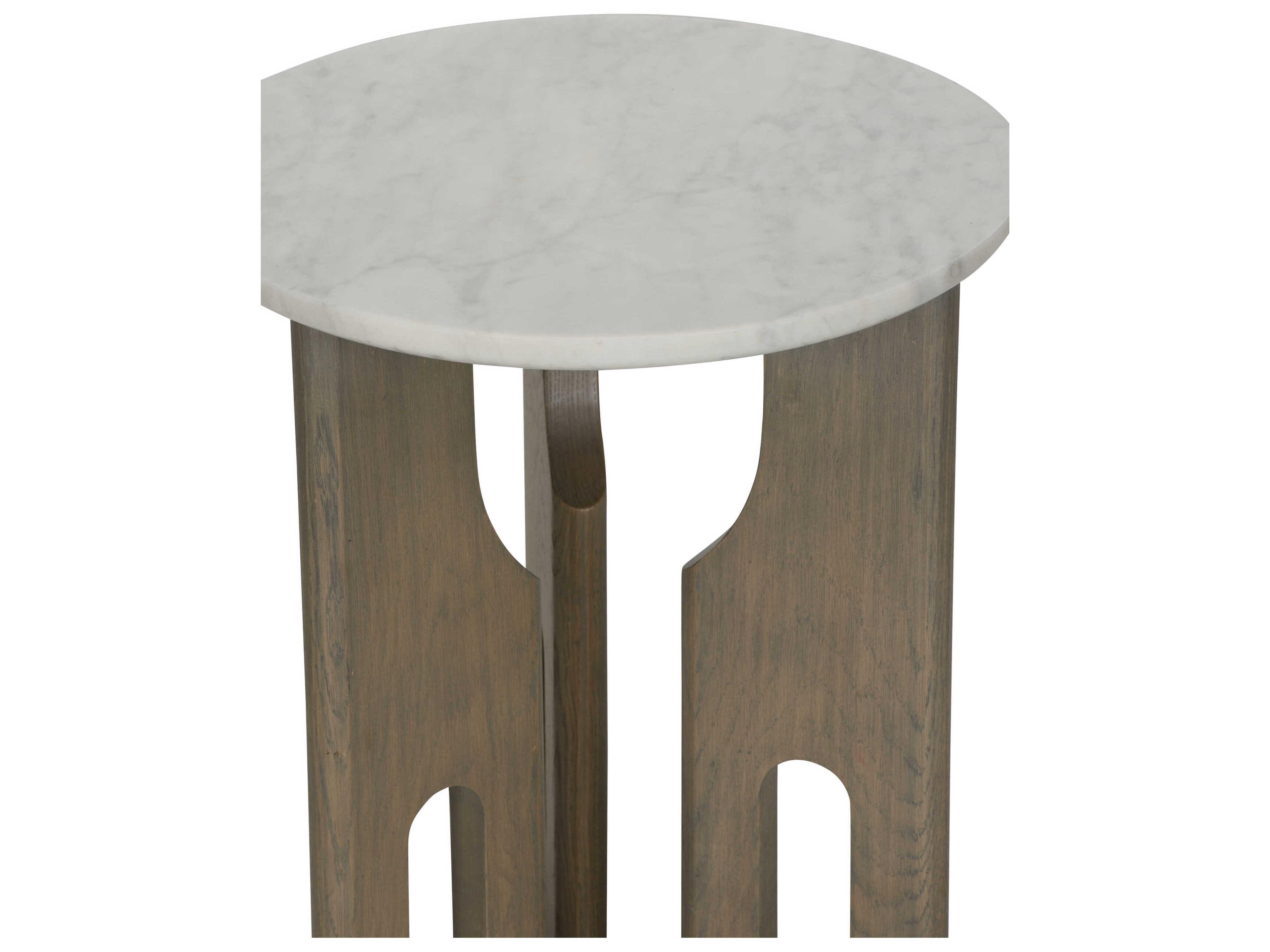 Wildwood Pablo Round Marble Natural White End Table