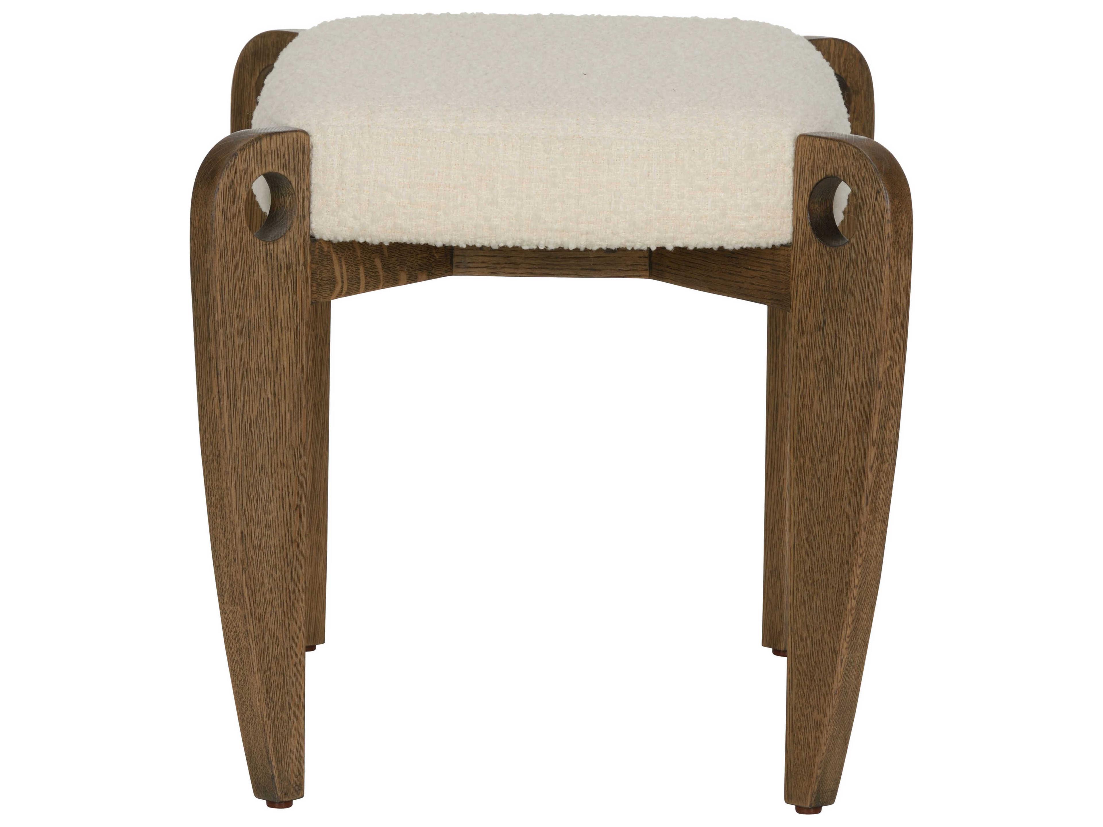 Wildwood Eyelet Driftwood Brown Upholstered Accent Stool