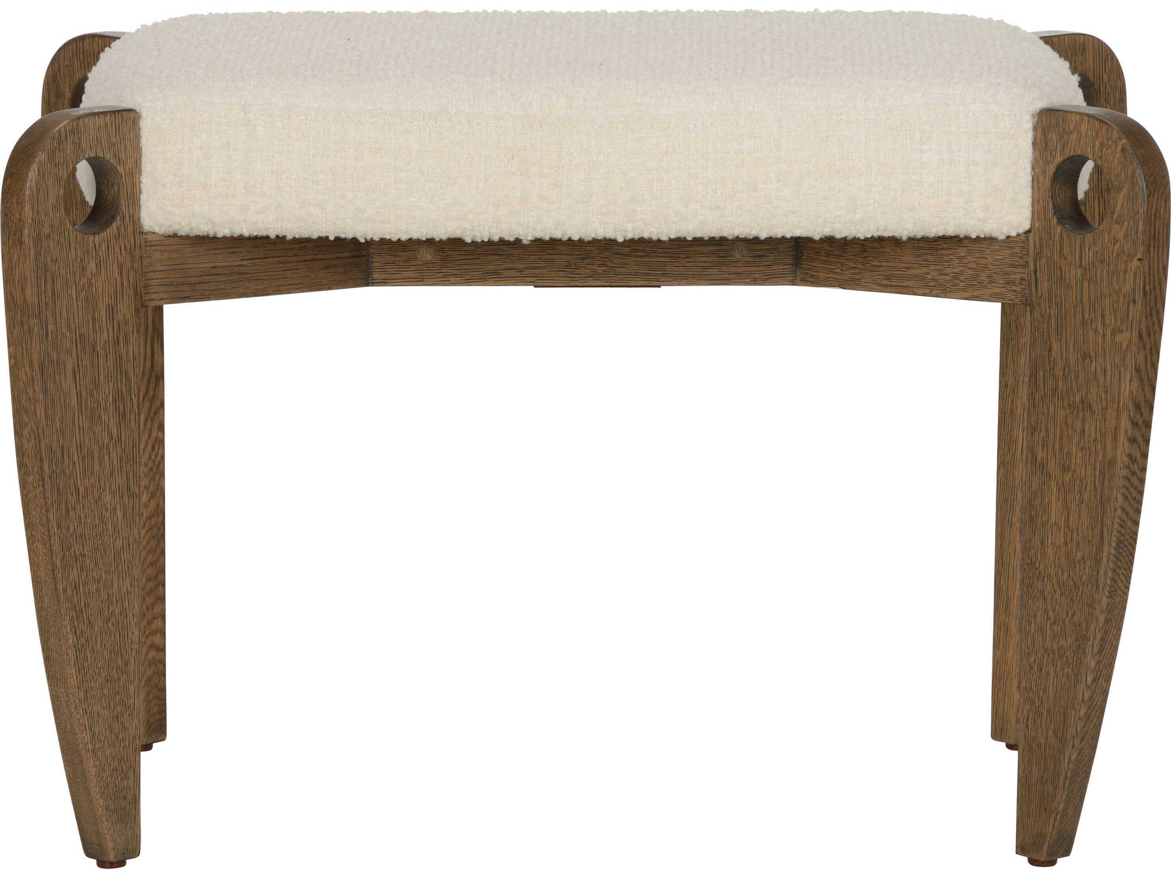 Wildwood Eyelet Driftwood Brown Upholstered Accent Stool