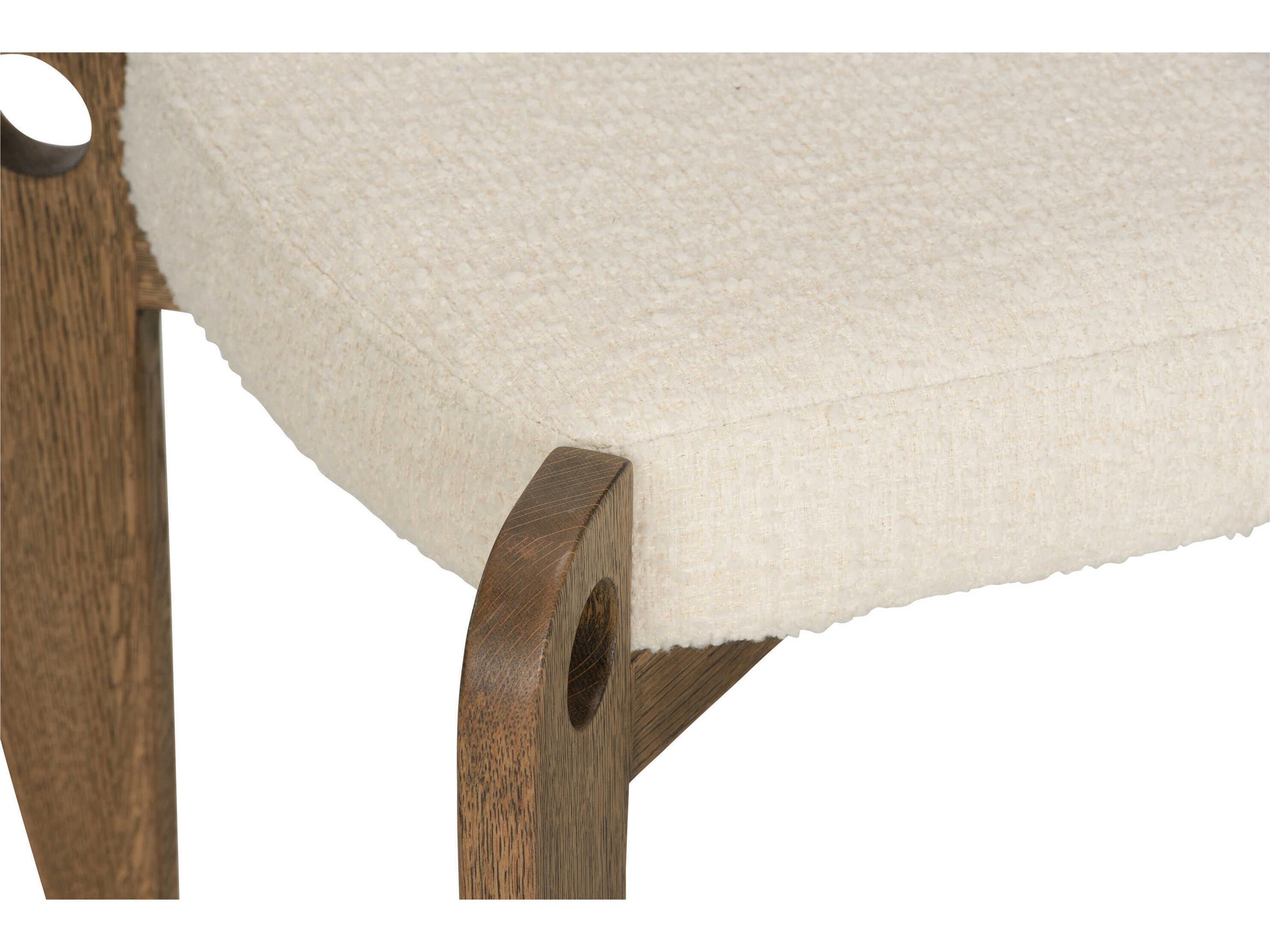 Wildwood Eyelet Driftwood Brown Upholstered Accent Stool