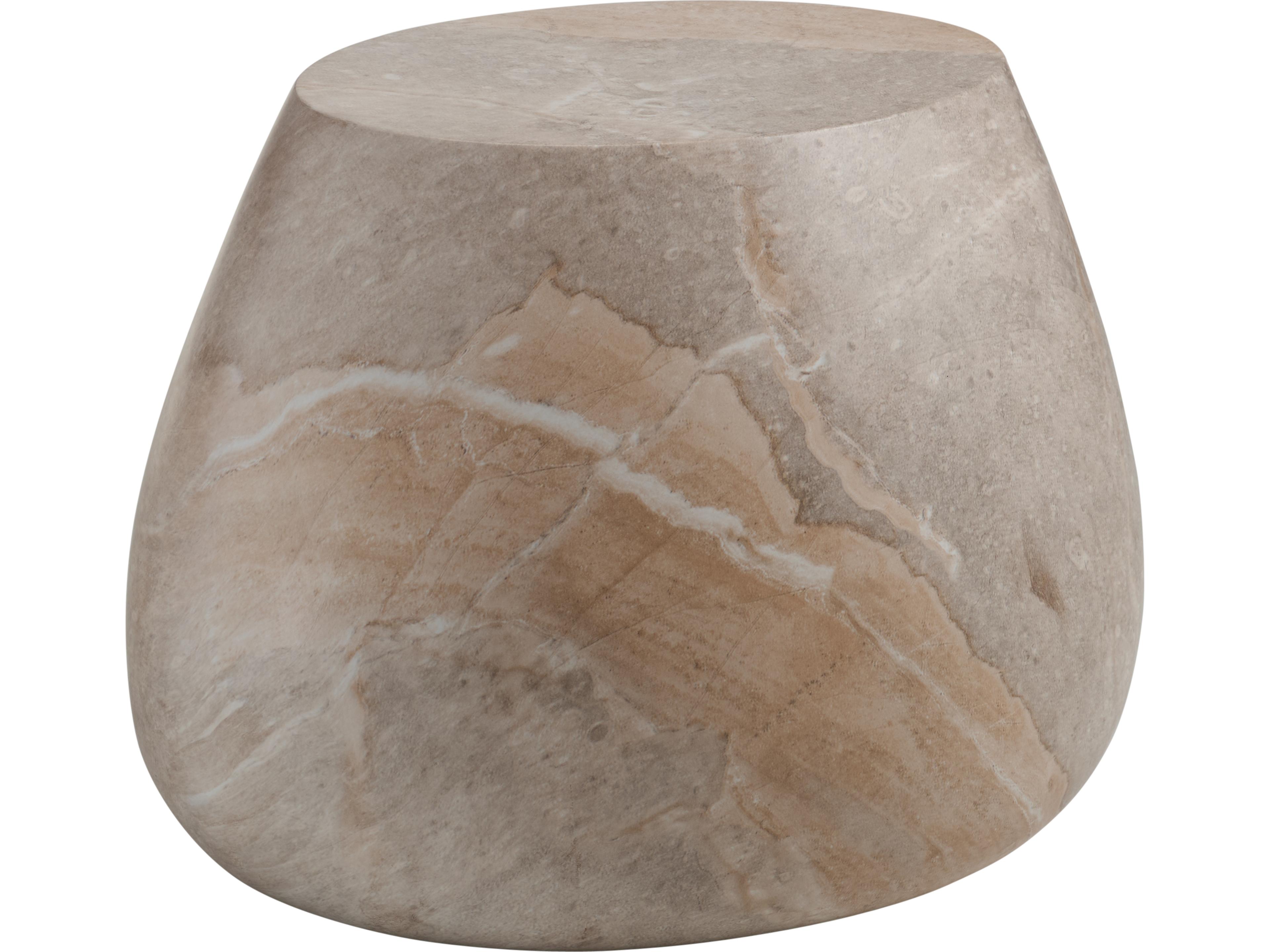 Round Marble Natural Cream End Table