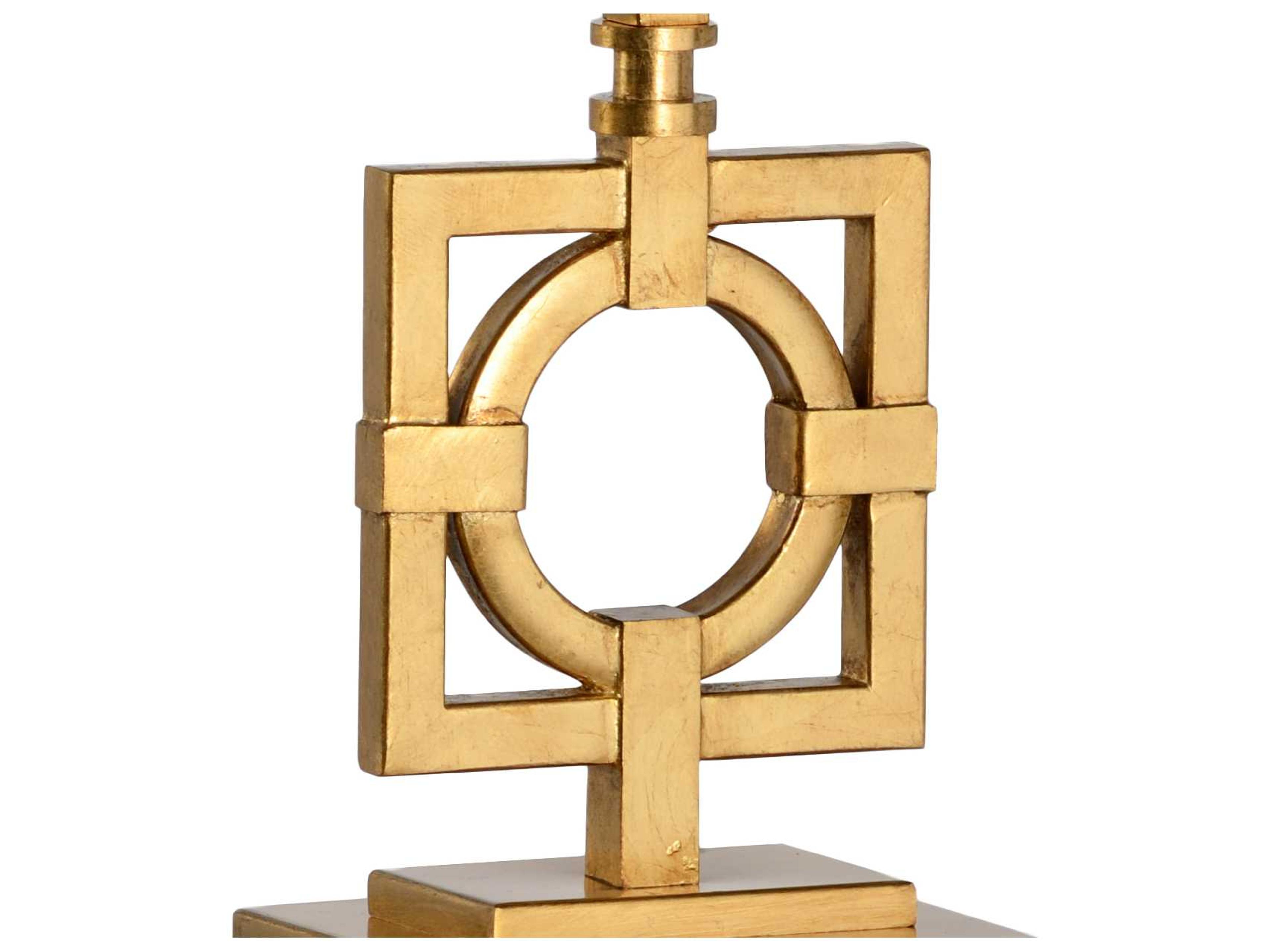 Wildwood Bangle Antique Gold Leaf Black Woven Raffia Buffet Lamp