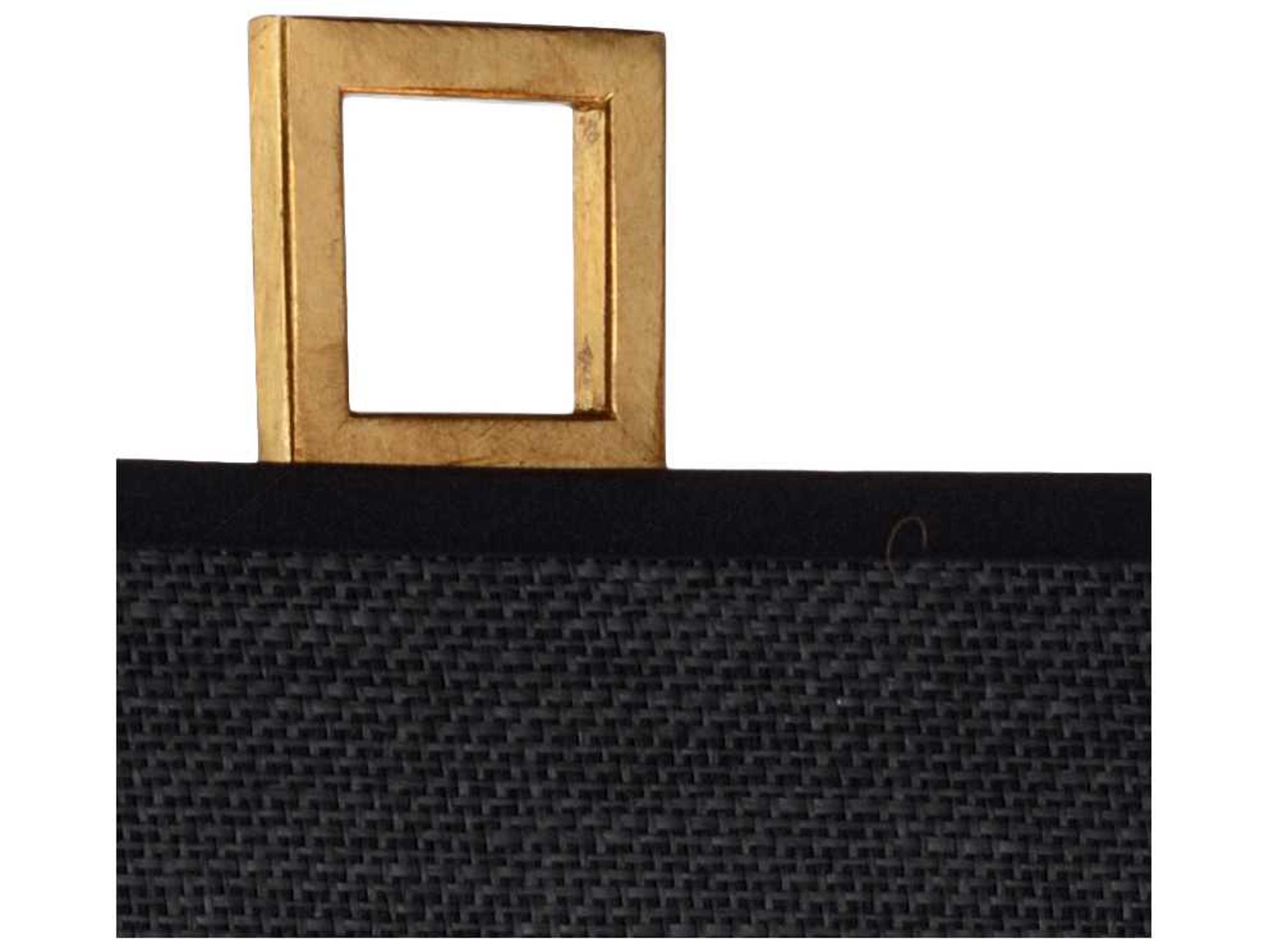 Wildwood Bangle Antique Gold Leaf Black Woven Raffia Buffet Lamp