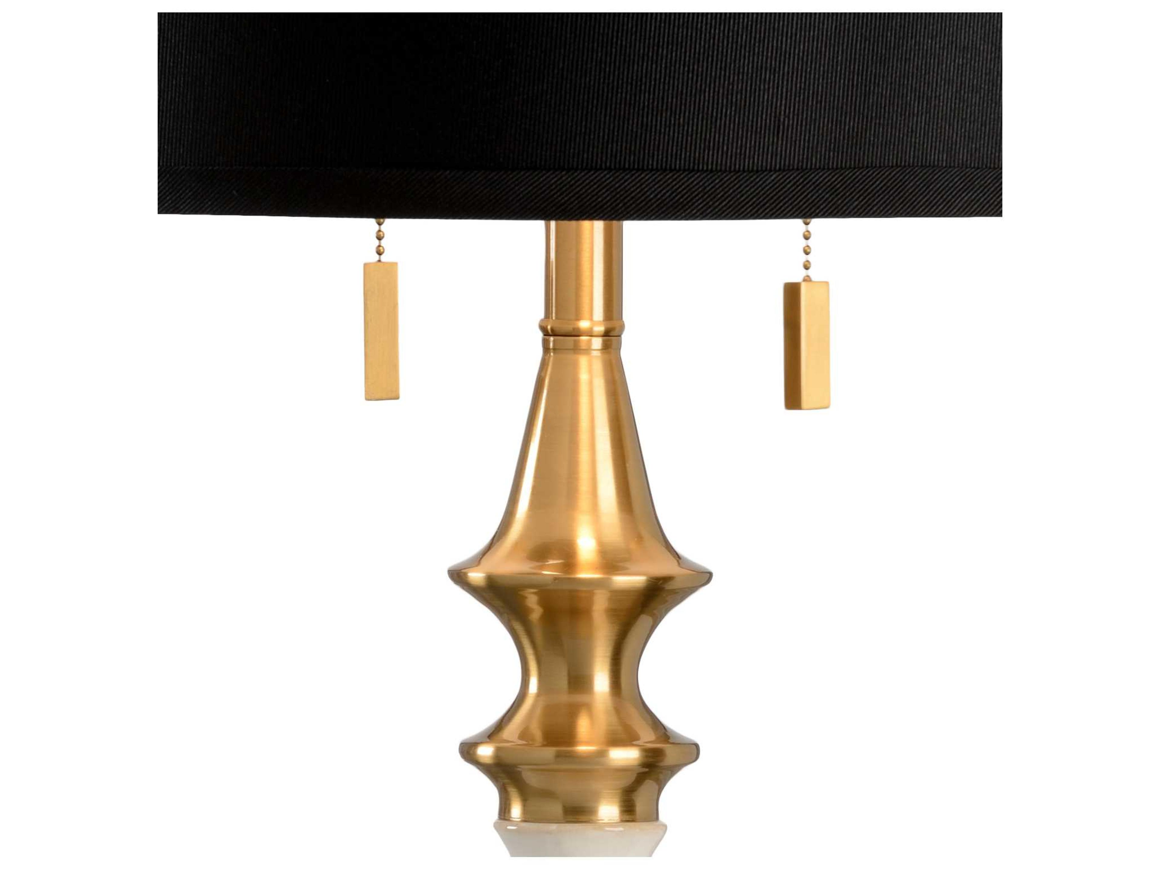 Wildwood Dana Oyster White Black Silkette Brass Buffet Lamp