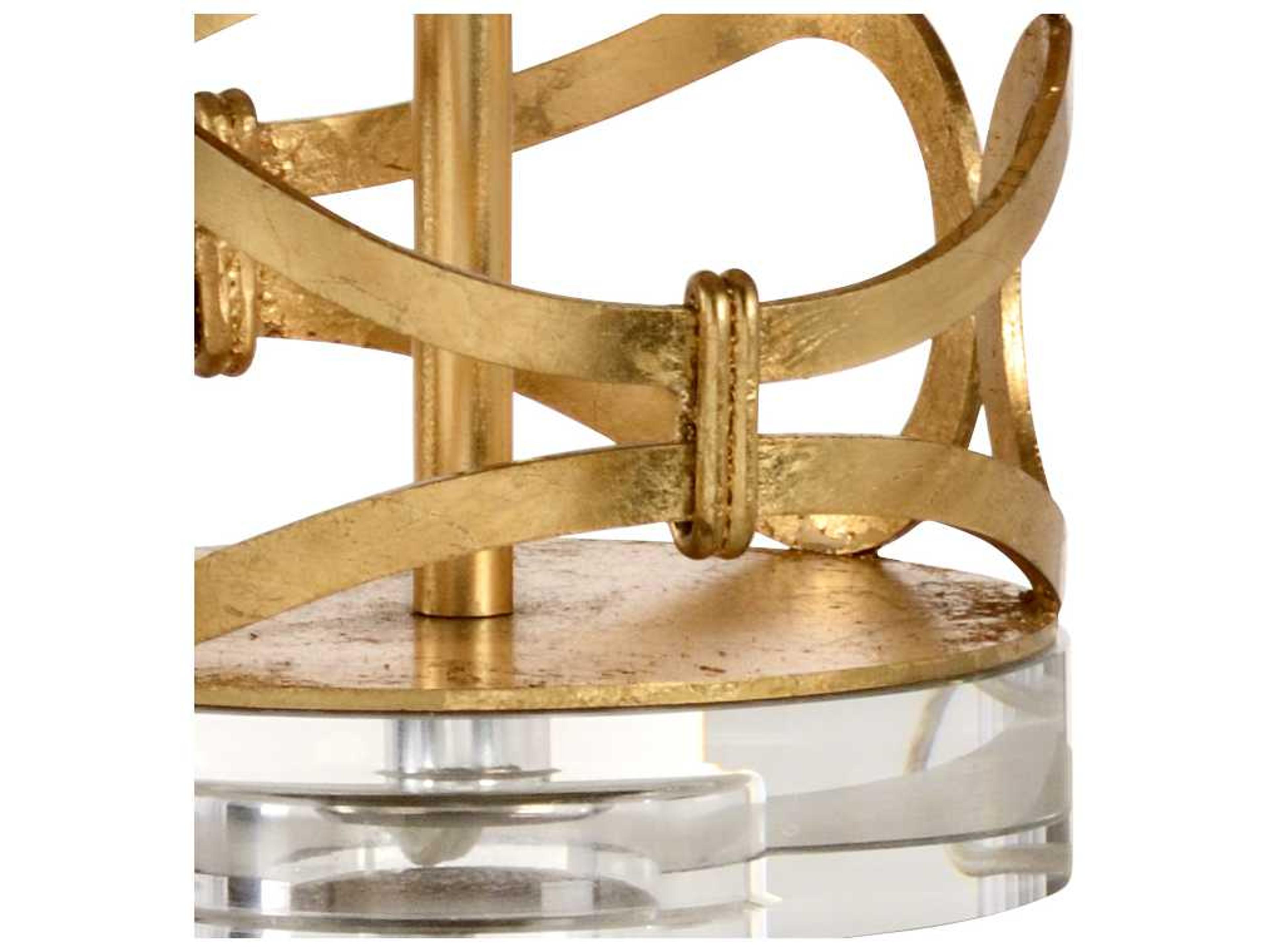 Wildwood Dazzling Antique Gold Leaf Black Silkette Buffet Lamp