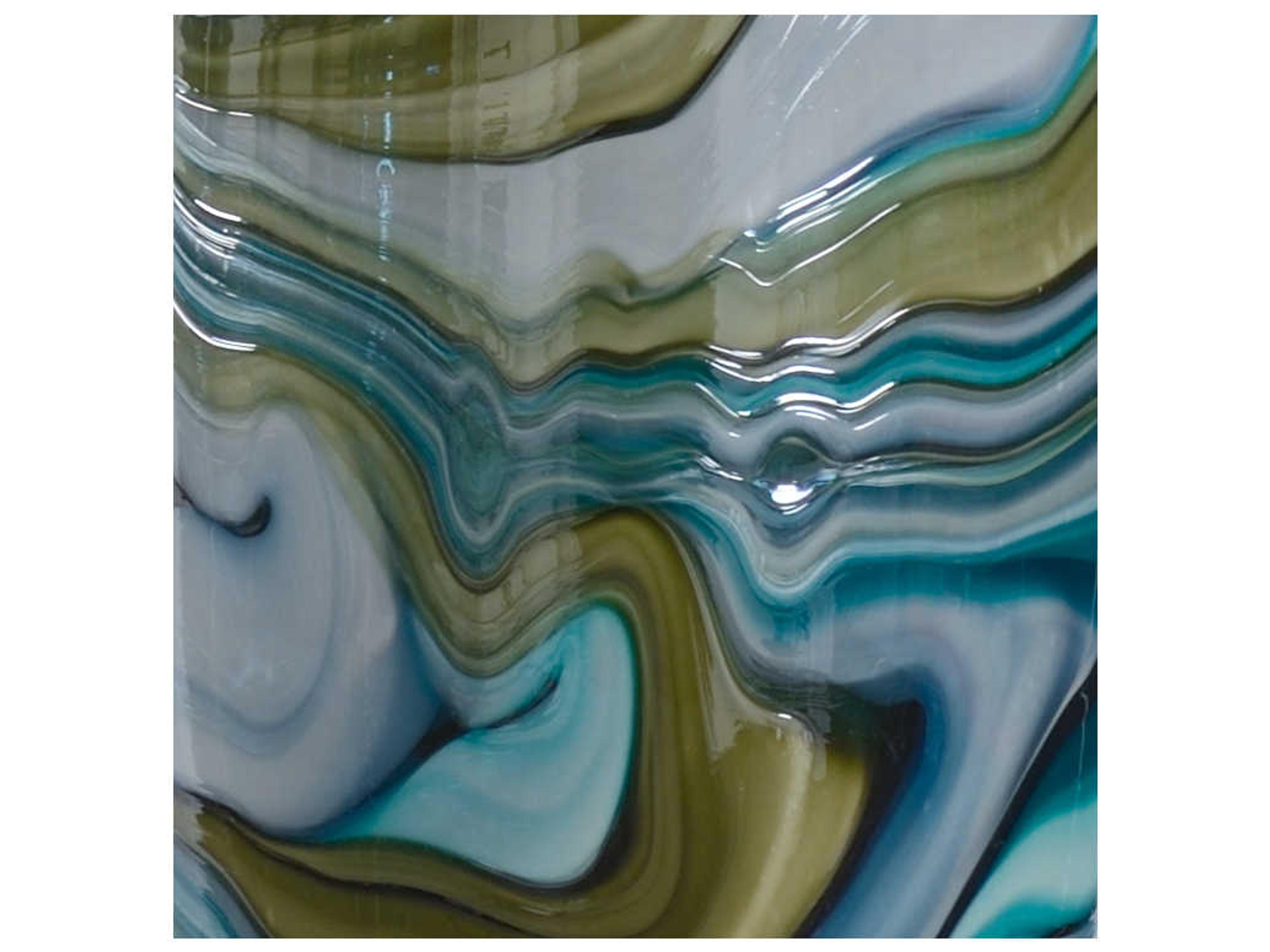 Wildwood Flora Multi Blue Green Off White Linen Buffet Lamp