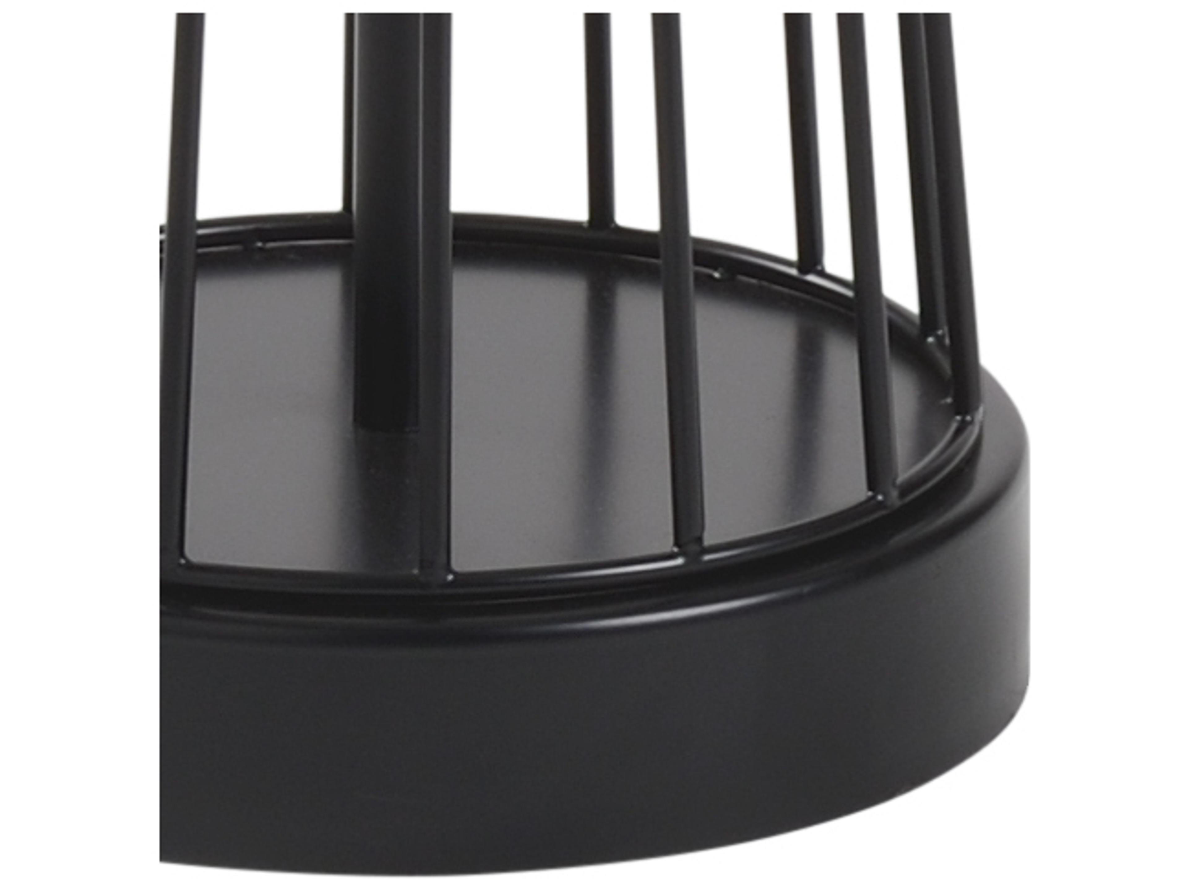 Wildwood Otis Satin Black Off White Linen Floor Lamp