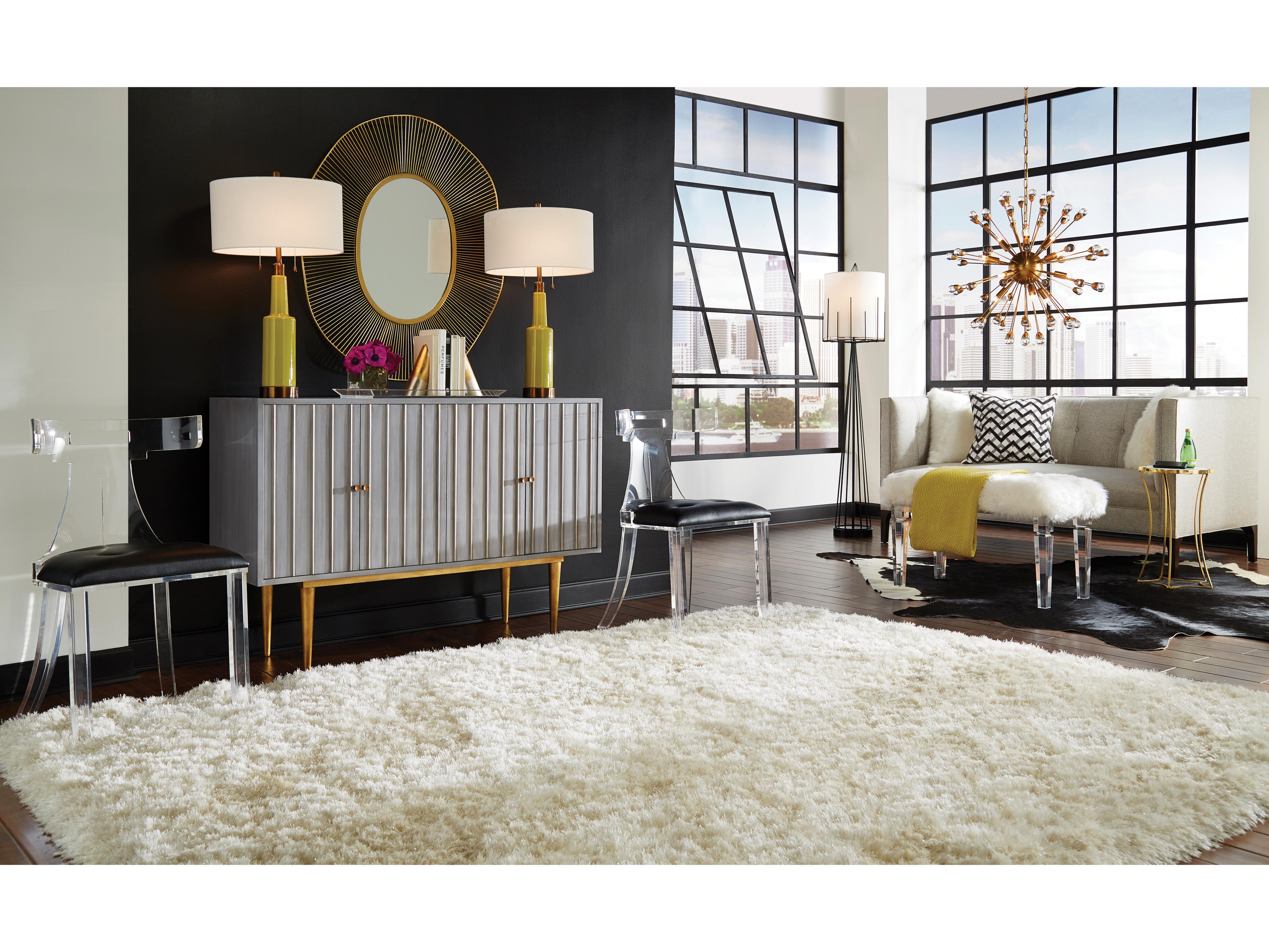 Wildwood Otis Satin Black Off White Linen Floor Lamp