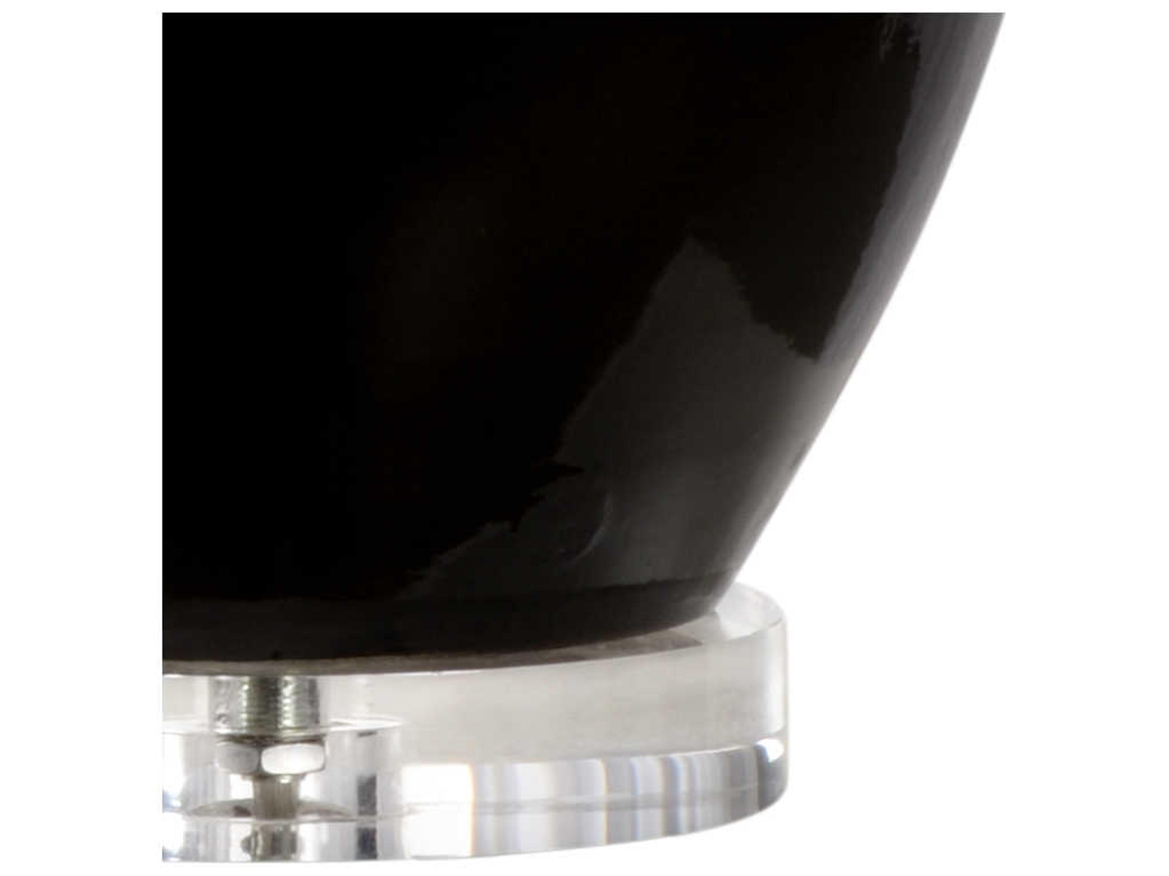 Wildwood Palazzo Cream Metallic Glaze Off White Linen Black Buffet Lamp