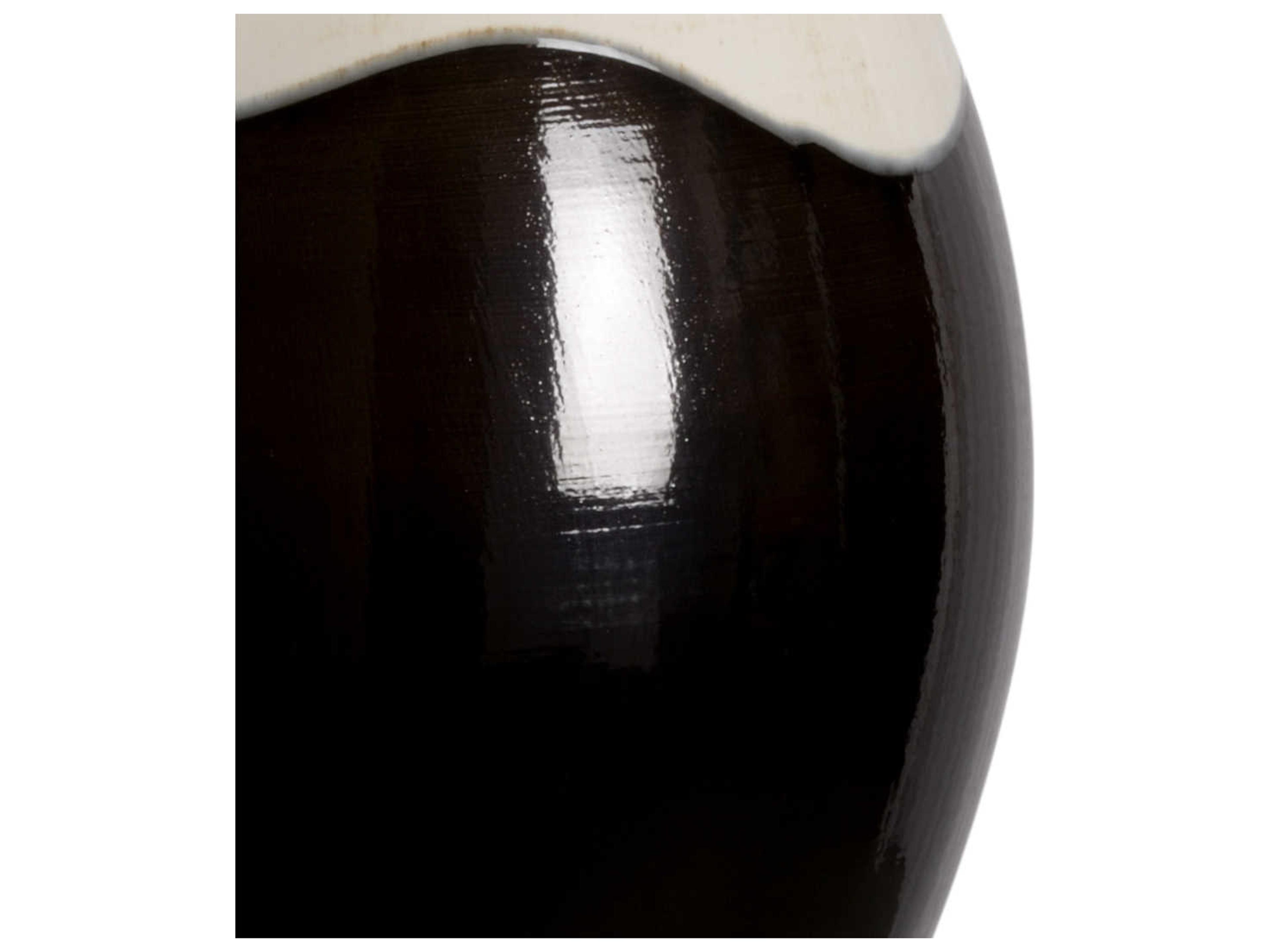 Wildwood Palazzo Cream Metallic Glaze Off White Linen Black Buffet Lamp