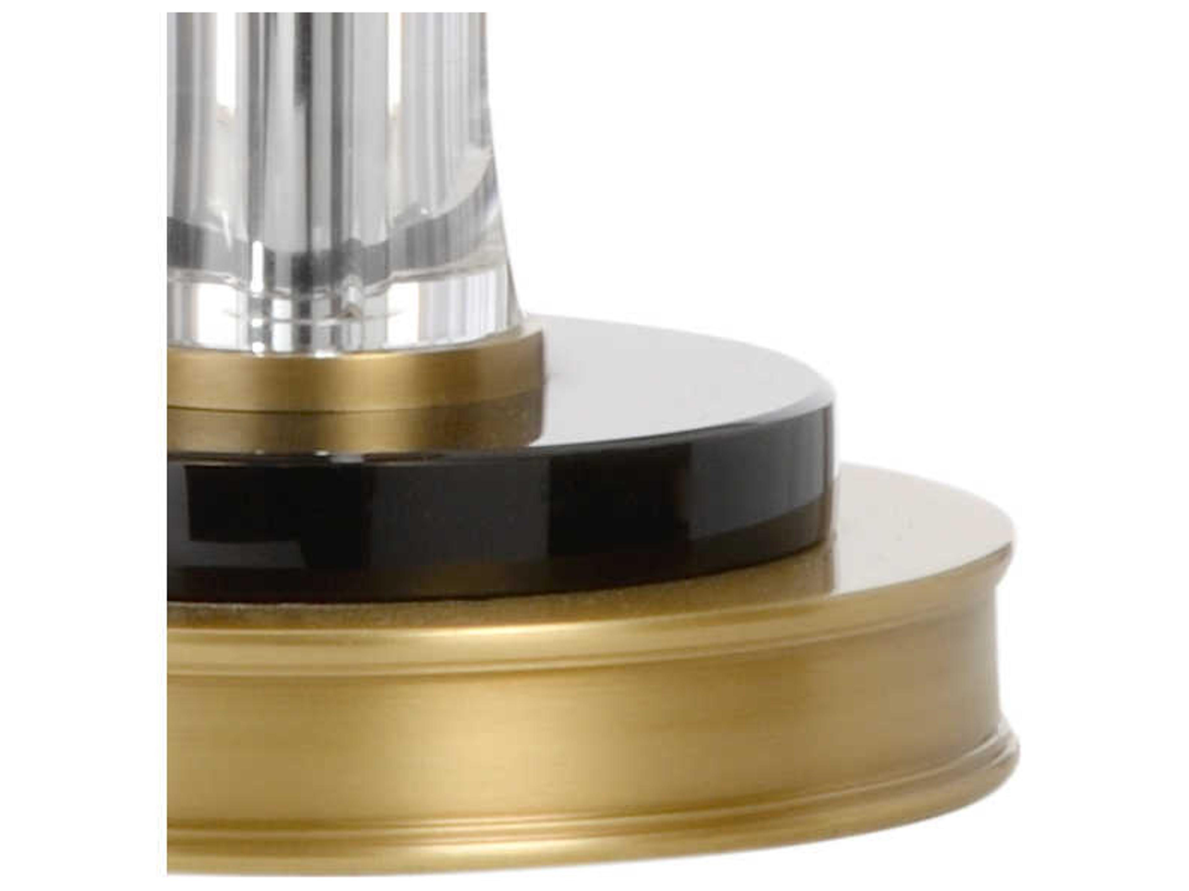 Wildwood Fiji Clear Off White Linen Brass Buffet Lamp