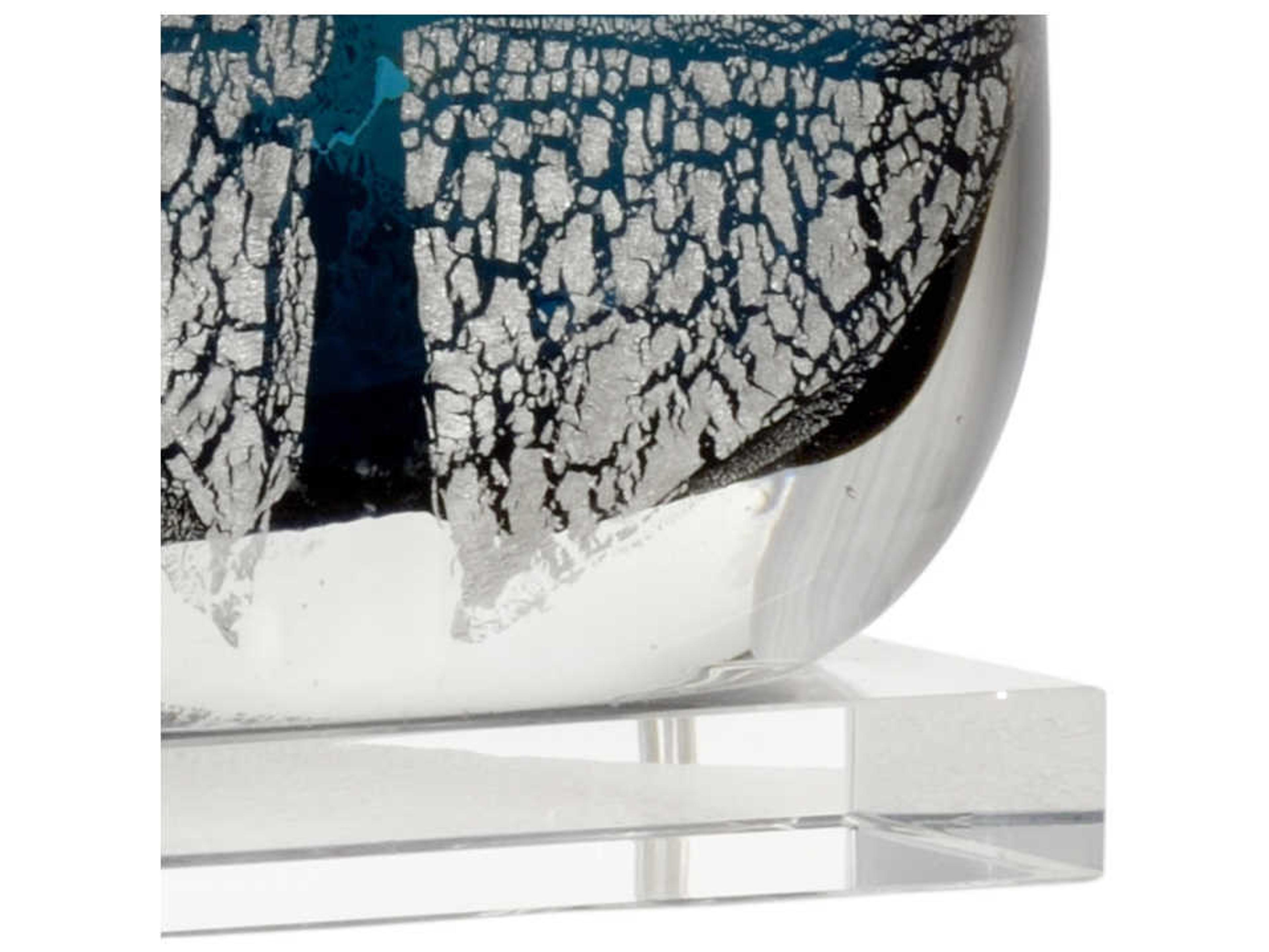 Wildwood Clauseen Ocean Silver Leaf Off White Silkette Blue Buffet Lamp